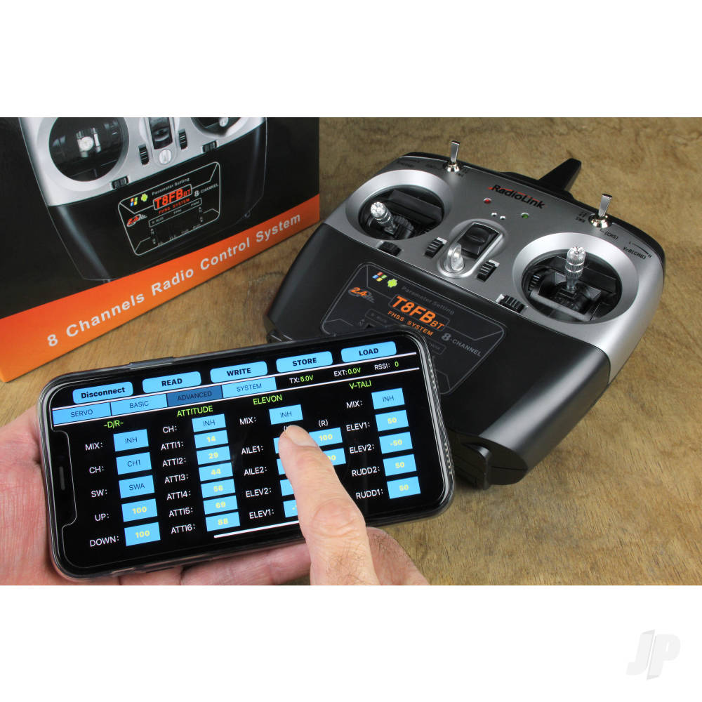 RadioLink T8FB 2.4GHz 8-Channel Transmitter with Bluetooth and 2x R8EF Receivers (Mode 1)-14