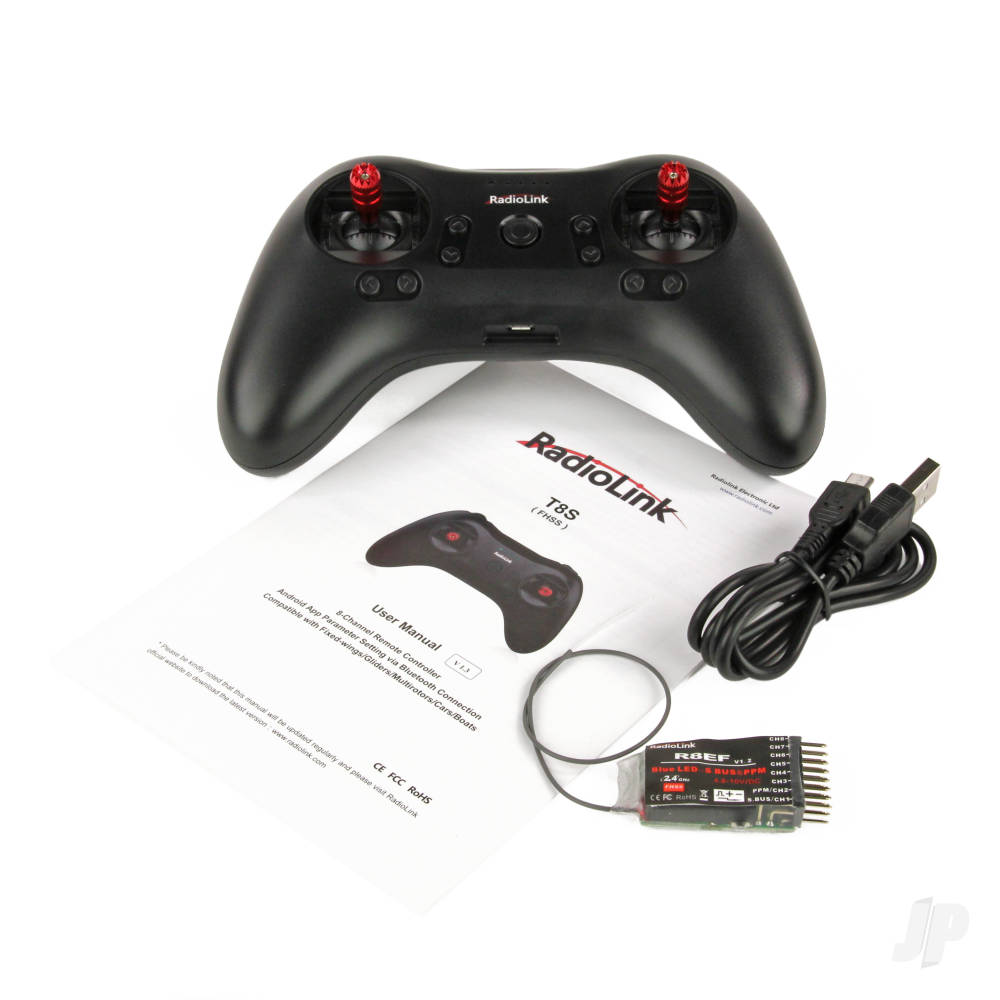 RadioLink T8S 2.4GHz 8-Channel Transmitter with Bluetooth and 1x R8EF Receiver-11