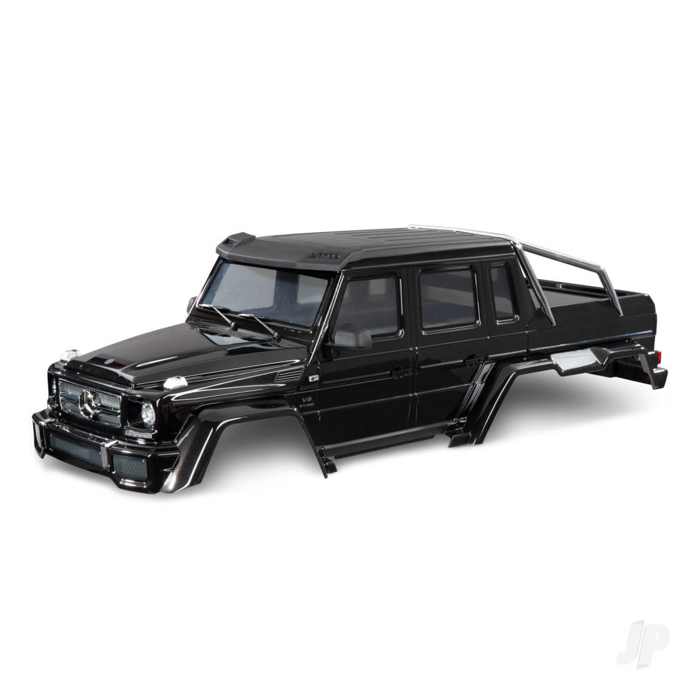 Traxxas Body, Mercedes-Benz G 63, complete (gloss black metallic) (includes grille, side mirrors, door handles, windshield wipers, & clipless mounting) (requires #8080X & 8828X inner fenders)