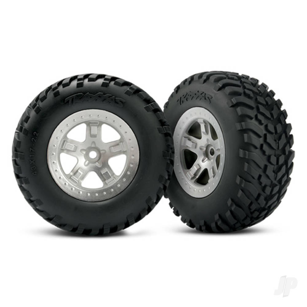 Traxxas Wheels & Tyres, Assembled Glued SCT Off-Road Racing Tyres (2 pcs)