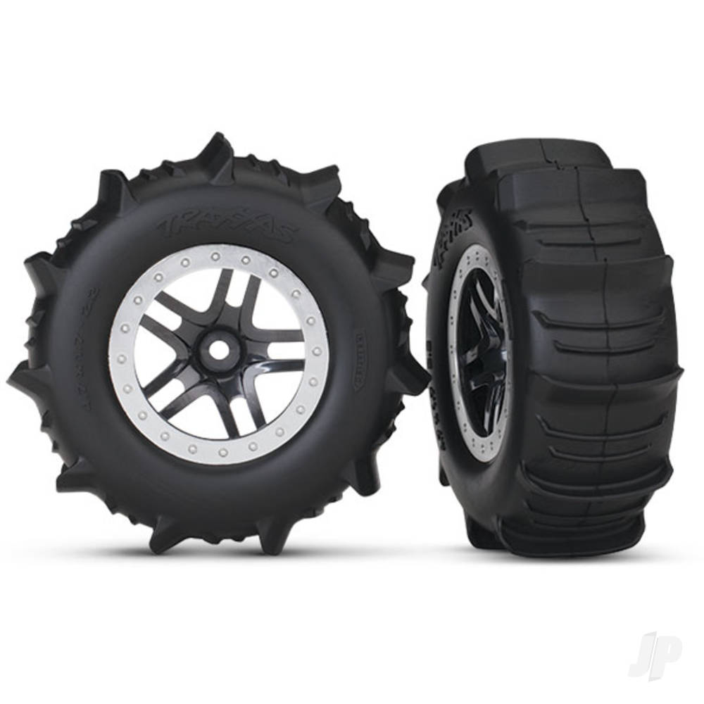 Traxxas Wheels & Tyres, Assembled Glued Paddle Tyres (2 pcs)