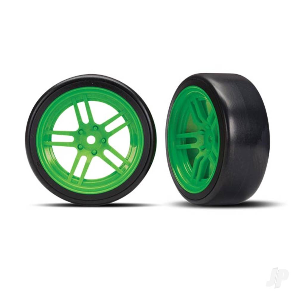 Traxxas Wheels & Tyres, Assembled Glued 1.9in Drift Tyres (Front)