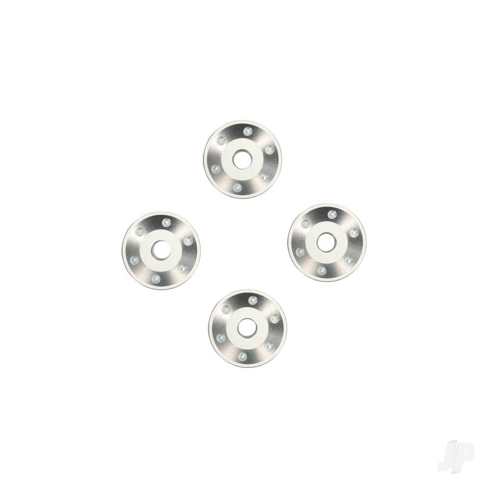 Traxxas Wheel washers, machined aluminium, silver (4)