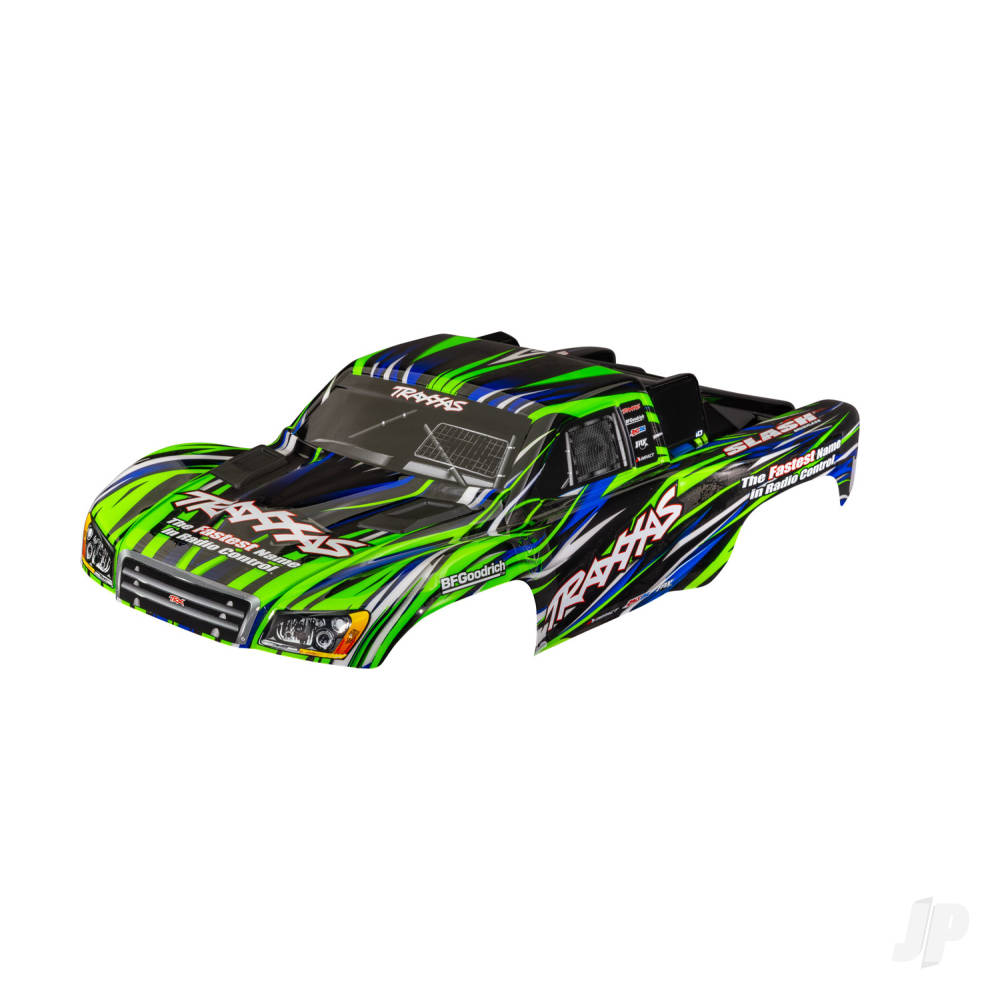 traxxas-body-slash-4x4-also-fits-slash-vxl-slash-2wd-green-painted-decals-applied-assembled-with-front-rear-latches-for-clipless-mounting-2