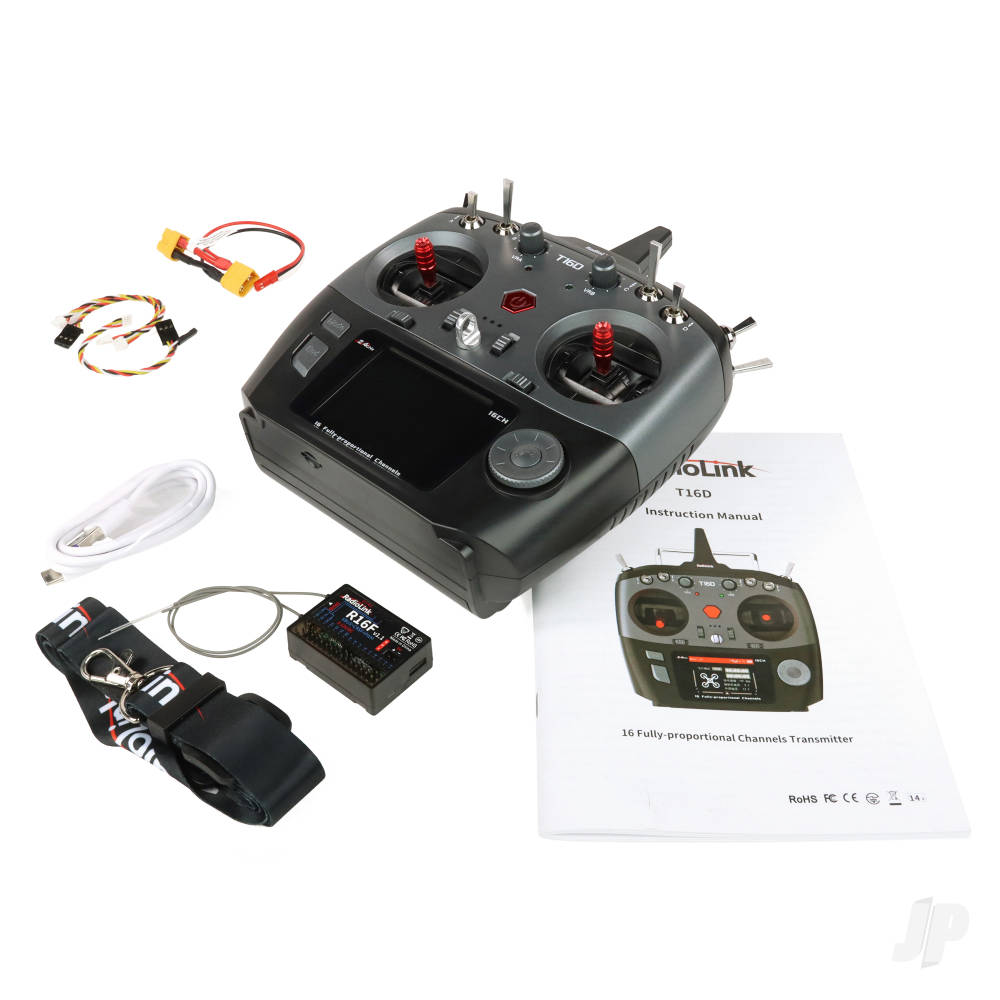 RadioLink T16D 2.4GHz 16-Channel Transmitter with R16F Receiver-3