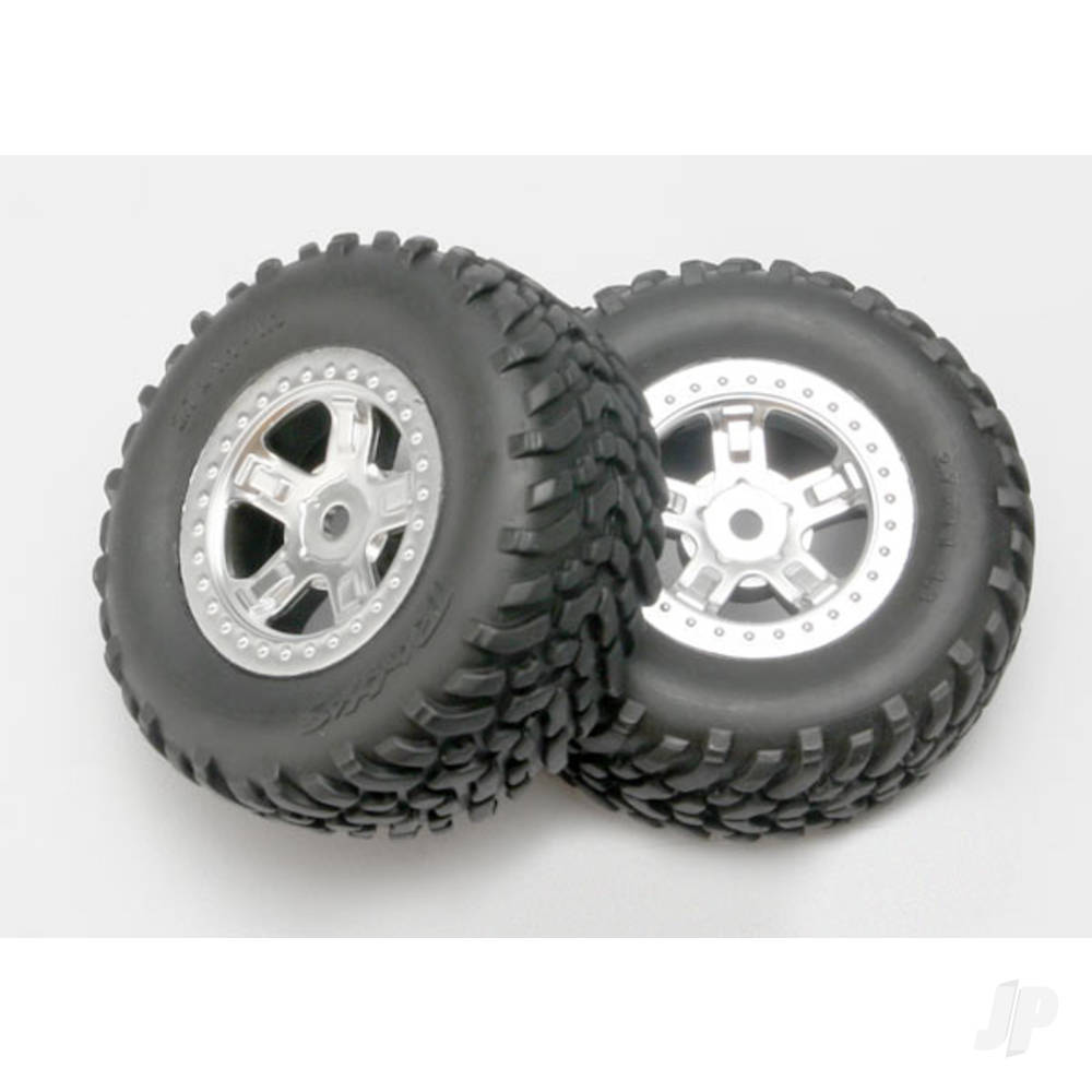 Traxxas Wheels & Tyres, Assembled Glued SCT Off-Road Racing Tyres (1 Each, Right and Left)
