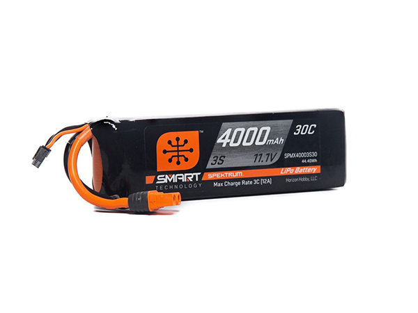 Spektrum 4000mAh 3S 11.1V Smart LiPo Battery 30C; IC3