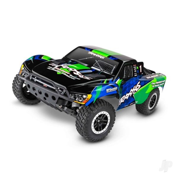 Traxxas Slash Extreme HD VXL 1:10 2WD RTR Brushless Electric Short Course Truck, Green (+ TQi 2-ch, TSM, VXL-3s, Velineon 3500, Magnum 272R, Clipless Body, Extreme HD Parts)