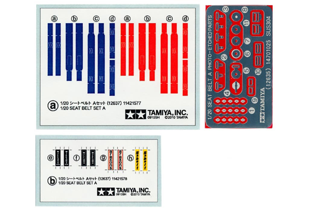Tamiya 1/20 SEAT BELT SET A