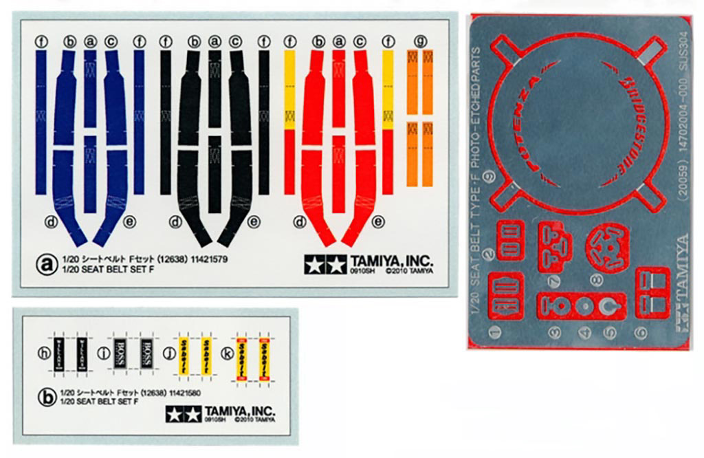 Tamiya 1/20 SEAT BELT SET F