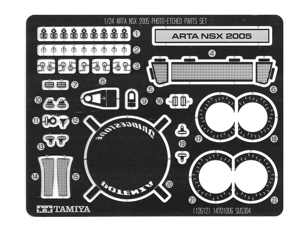 Tamiya Arta NSX Photo Etch Parts