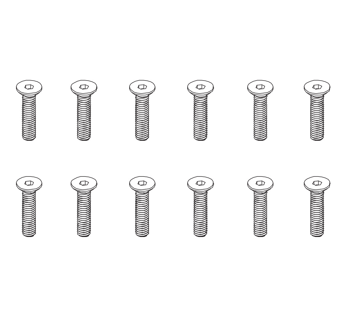 PD Racing Flat Head Hex Screw HM4*18 12pcs