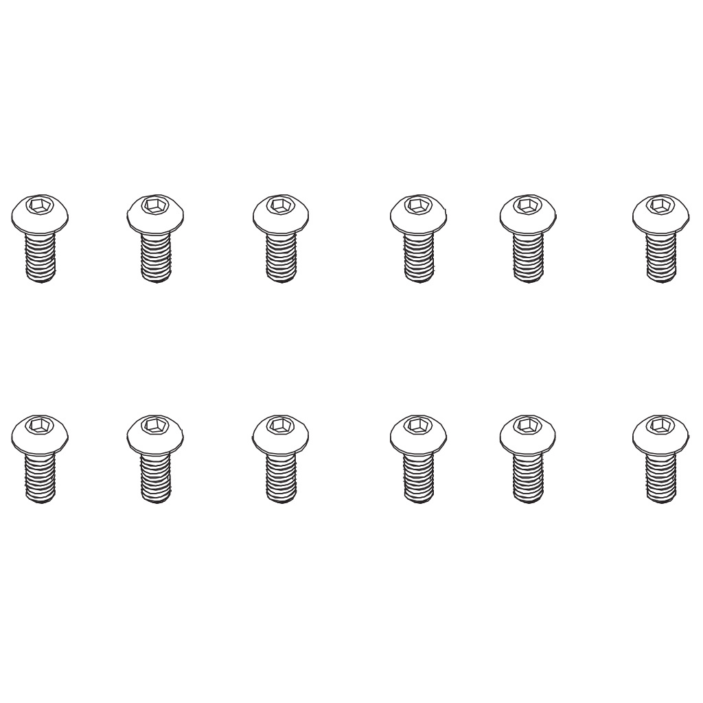PD Racing B head hex screw HM4*10   12pcs
