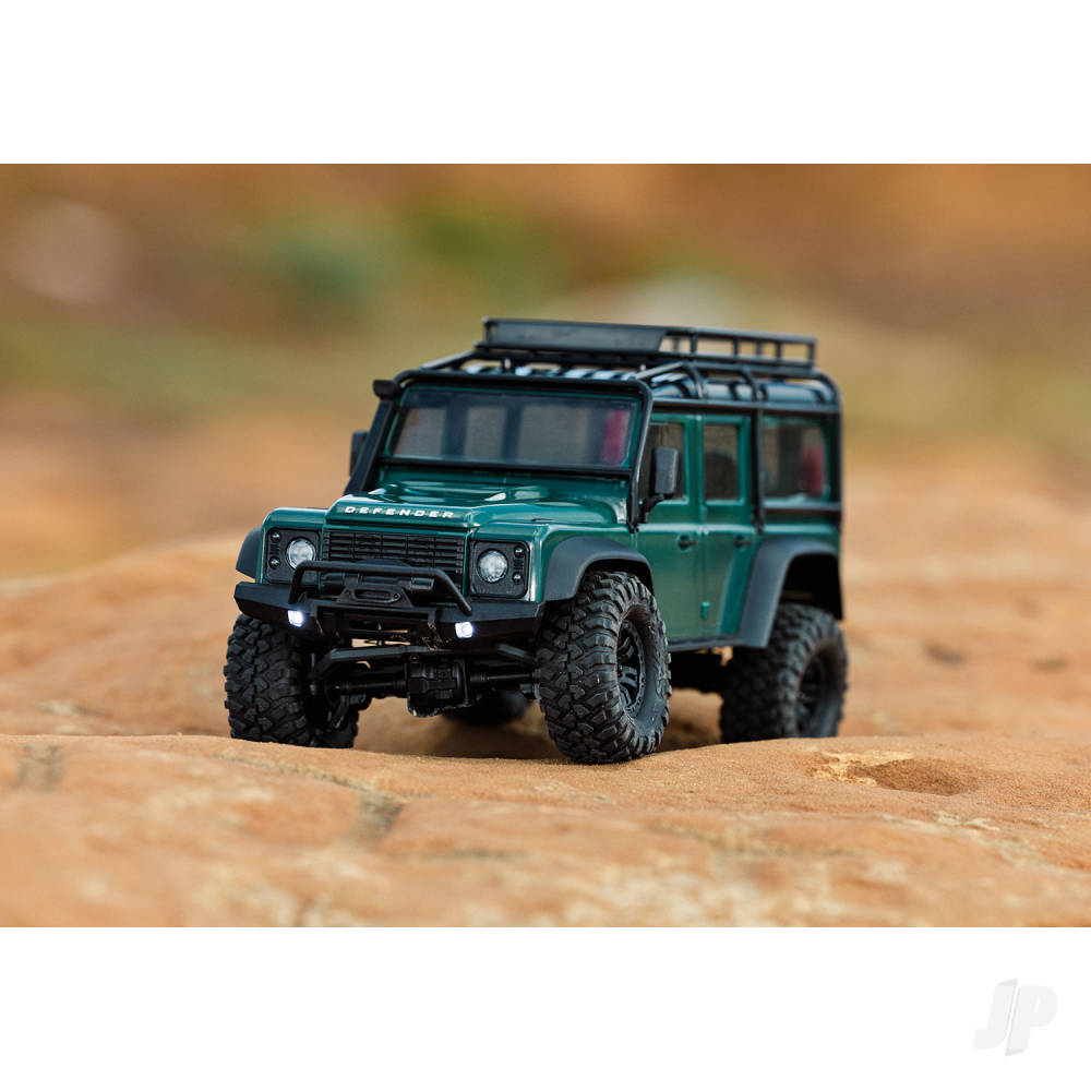 Traxxas TRX-4M Land Rover Defender 1:18 4WD Electric Trail Crawler, Light Blue (+ TQ, ECM-2.5, Titan 87T, 750mAh LiPo, USB Charger, Clipless Body)-18