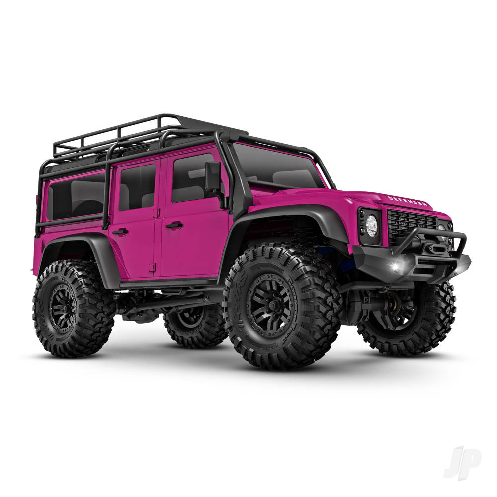 Traxxas TRX-4M Land Rover Defender 1:18 4WD Electric Trail Crawler, Pink (+ TQ, ECM-2.5, Titan 87T, 750mAh LiPo, USB Charger, Clipless Body)