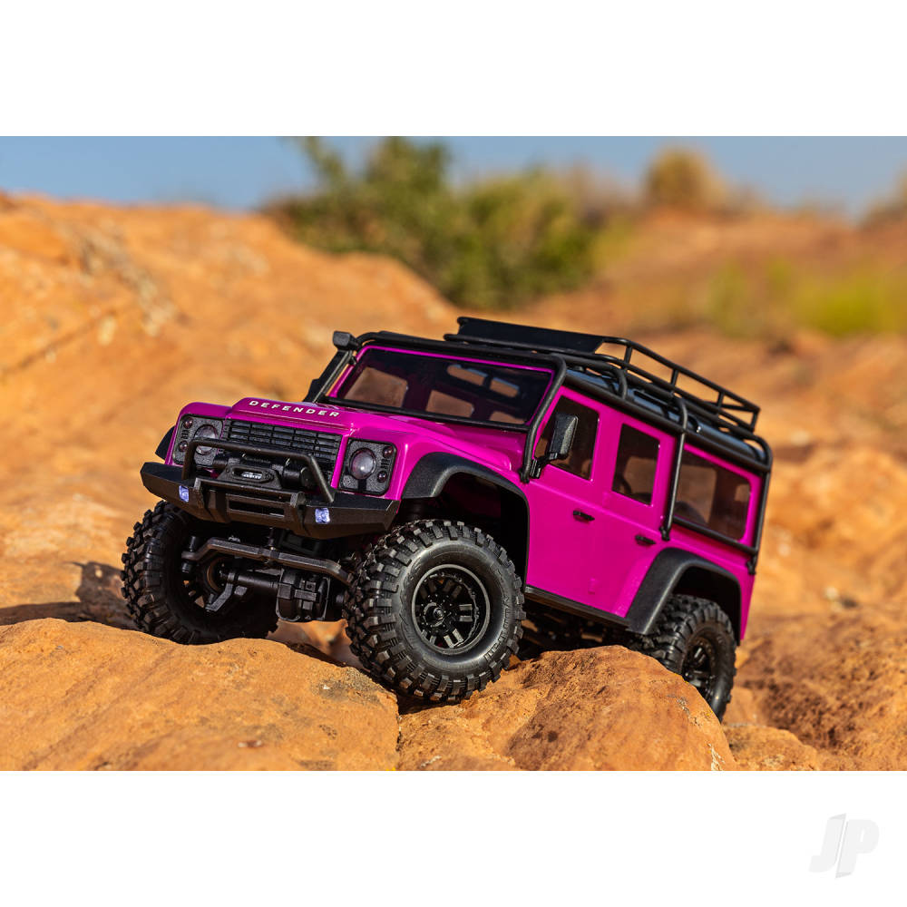 Traxxas TRX-4M Land Rover Defender 1:18 4WD Electric Trail Crawler, Pink (+ TQ, ECM-2.5, Titan 87T, 750mAh LiPo, USB Charger, Clipless Body)-13