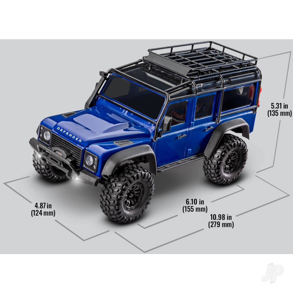 Traxxas TRX-4M Land Rover Defender 1:18 4WD Electric Trail Crawler, Black (+ TQ, ECM-2.5, Titan 87T, 750mAh LiPo, USB Charger, Clipless Body)-9