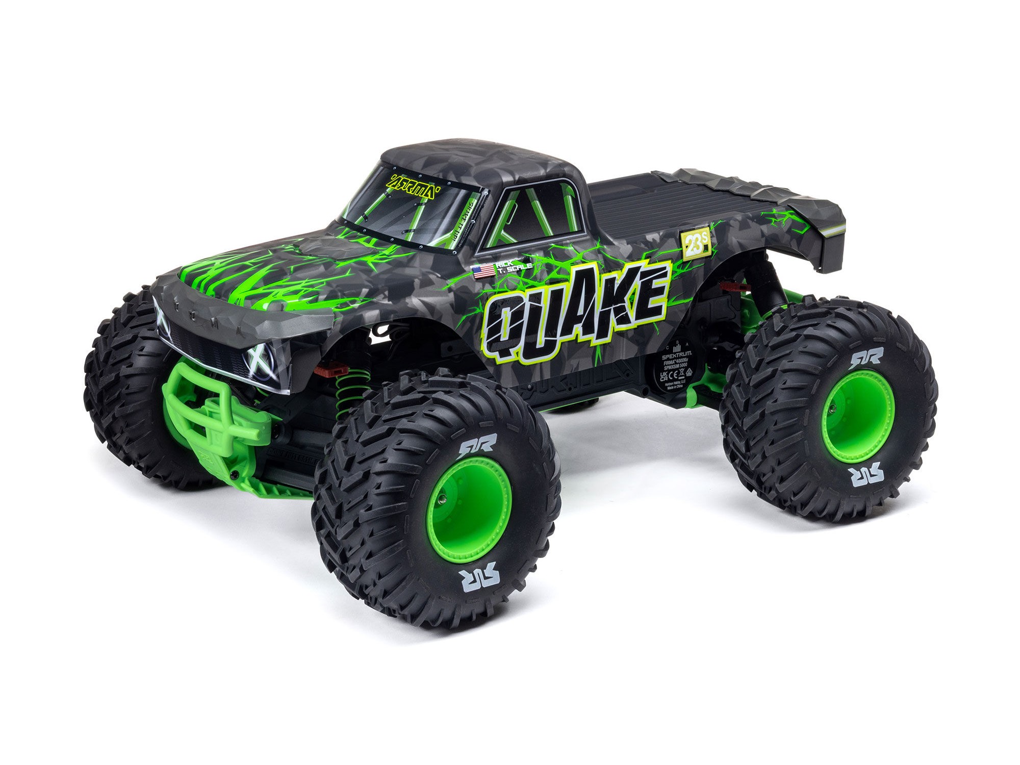 1/10 QUAKE 223S DSC 2WD RTR Brushless Monster Truck, Green