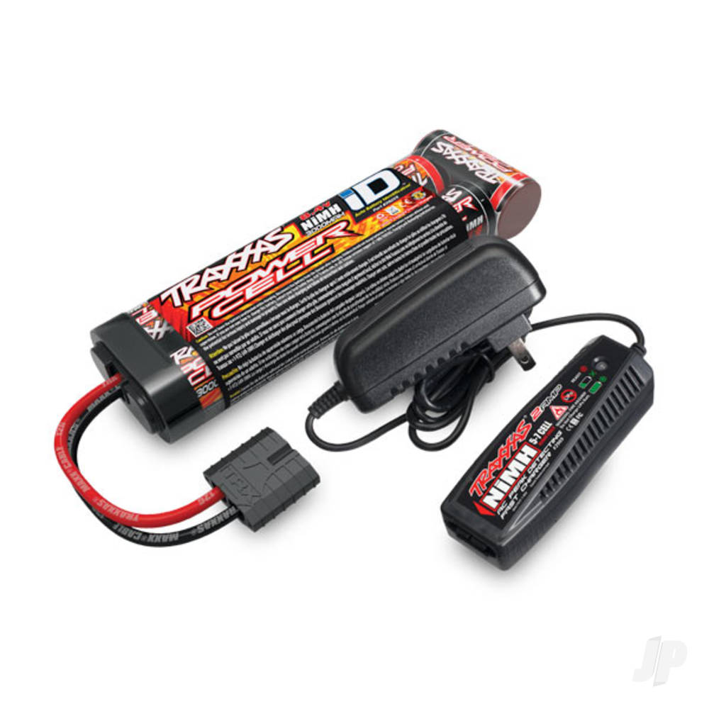 traxxas-completer-pack-with-1x-2a-ac-nimh-charger-and-1x-nimh-8-4v-3000mah-flat-id-battery