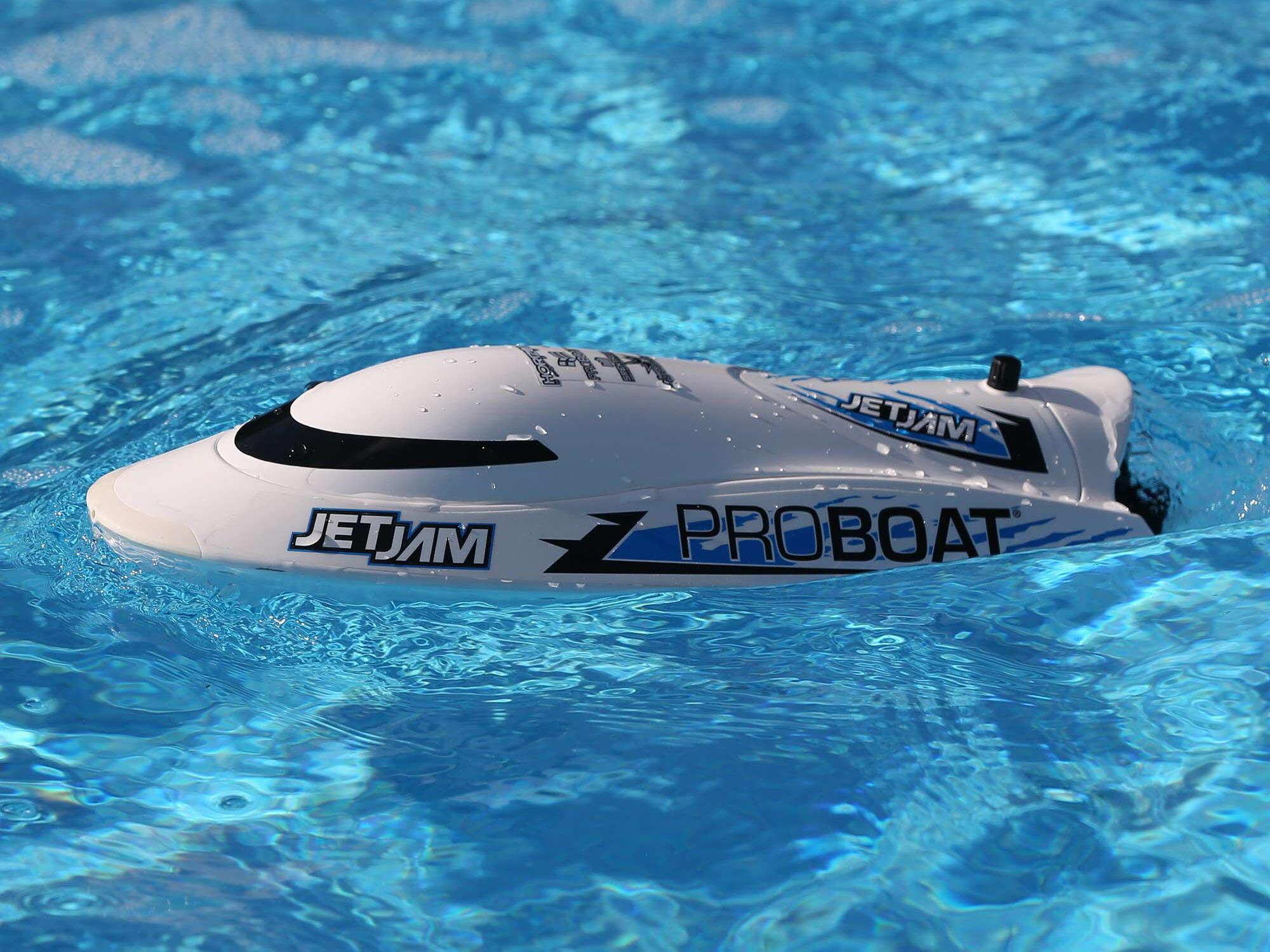 Jet Jam V2 12" Self-Righting Pool Racer Brushed RTR, White-11