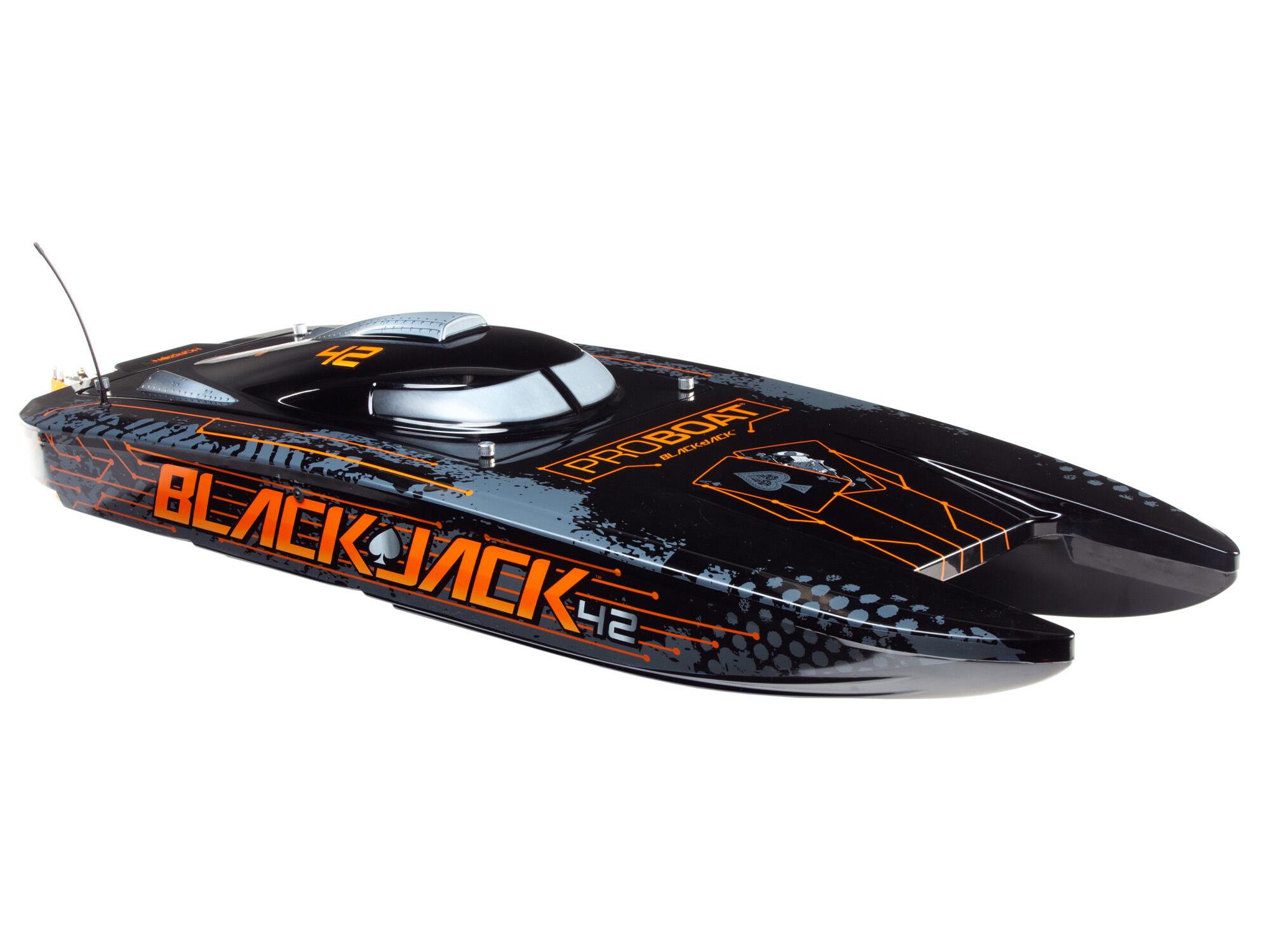 Blackjack 42" 8S Brushless Catamaran RTR: Black/Orange-3