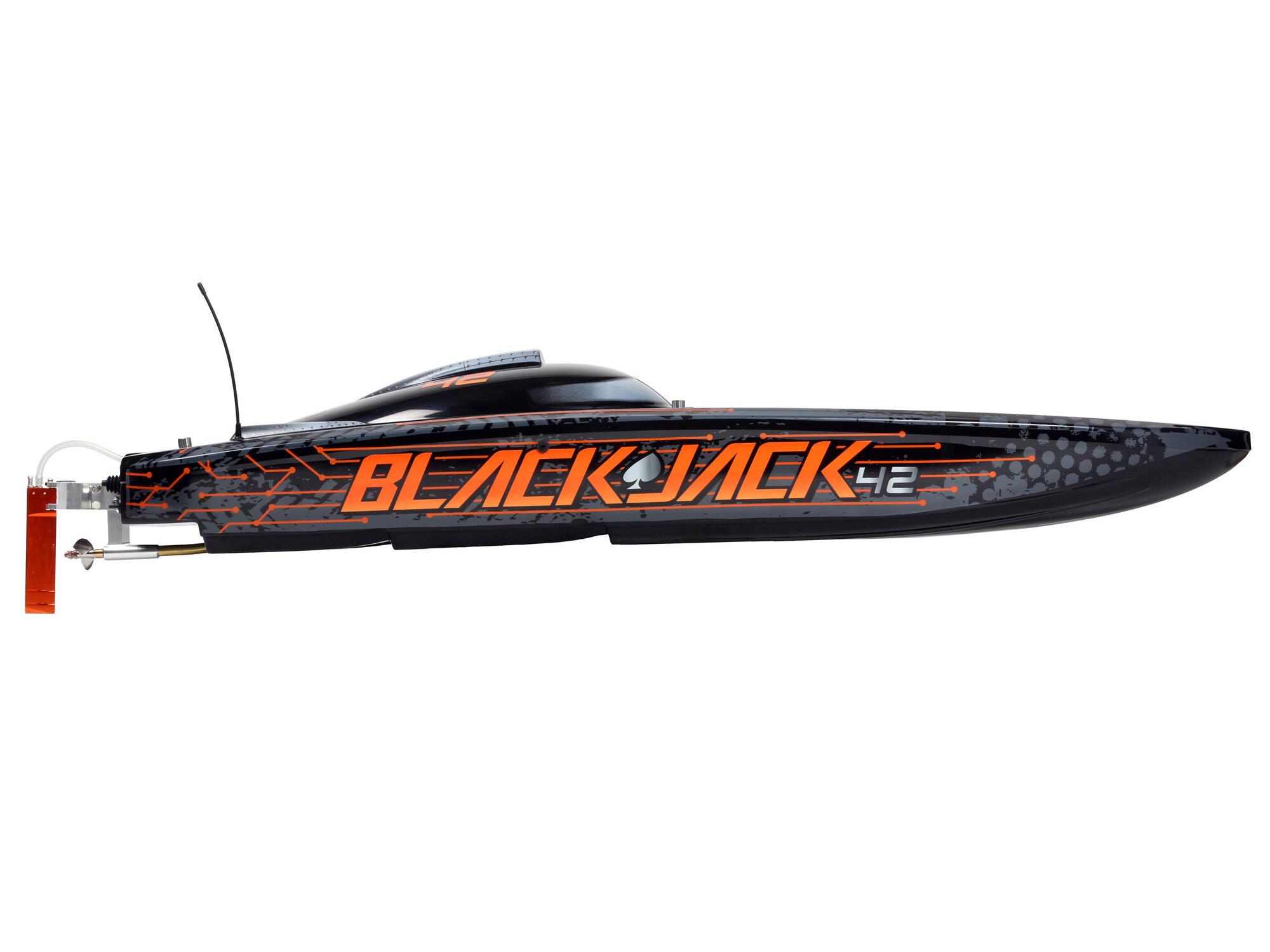 Blackjack 42" 8S Brushless Catamaran RTR: Black/Orange-5