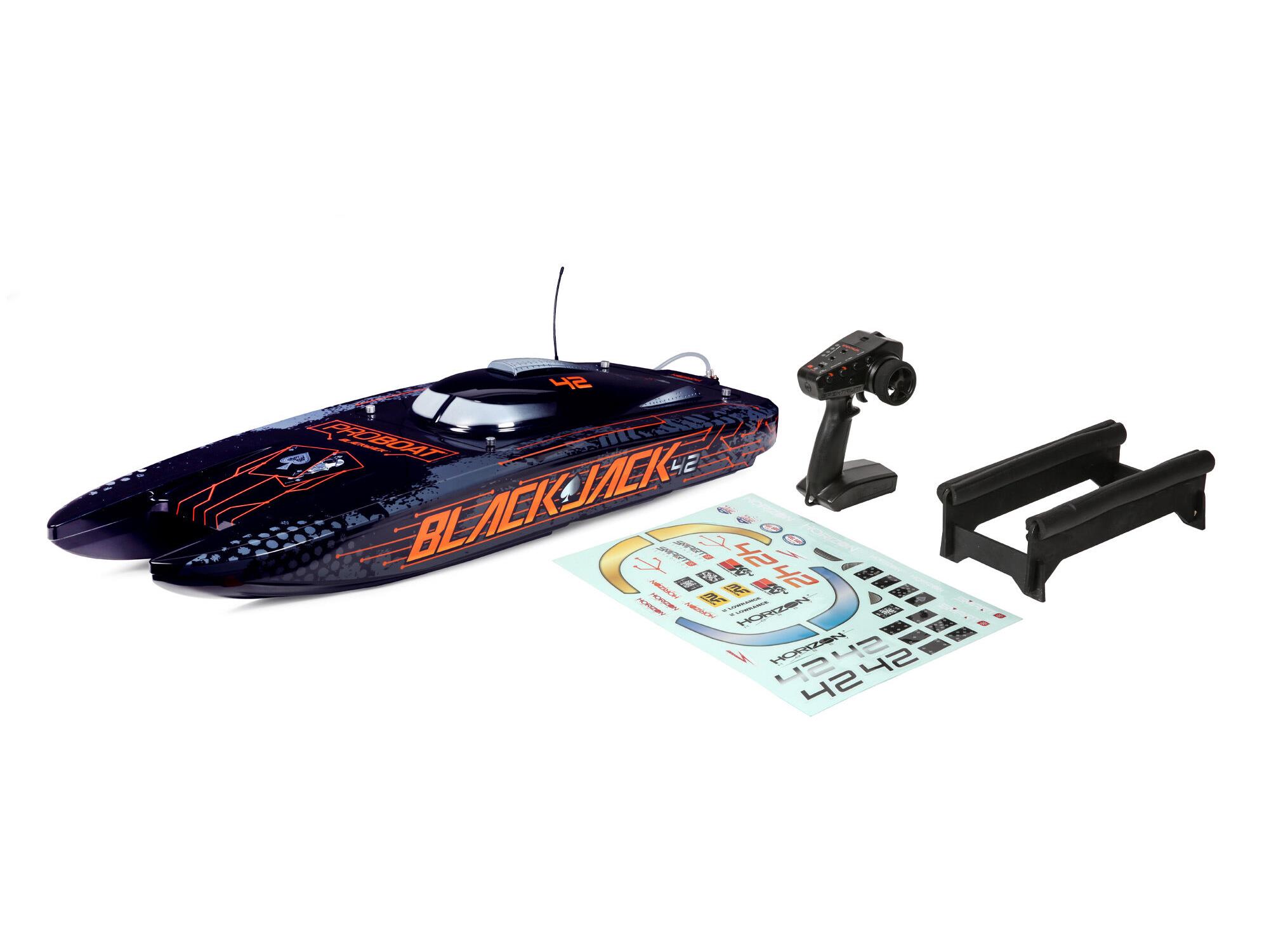Blackjack 42" 8S Brushless Catamaran RTR: Black/Orange-10