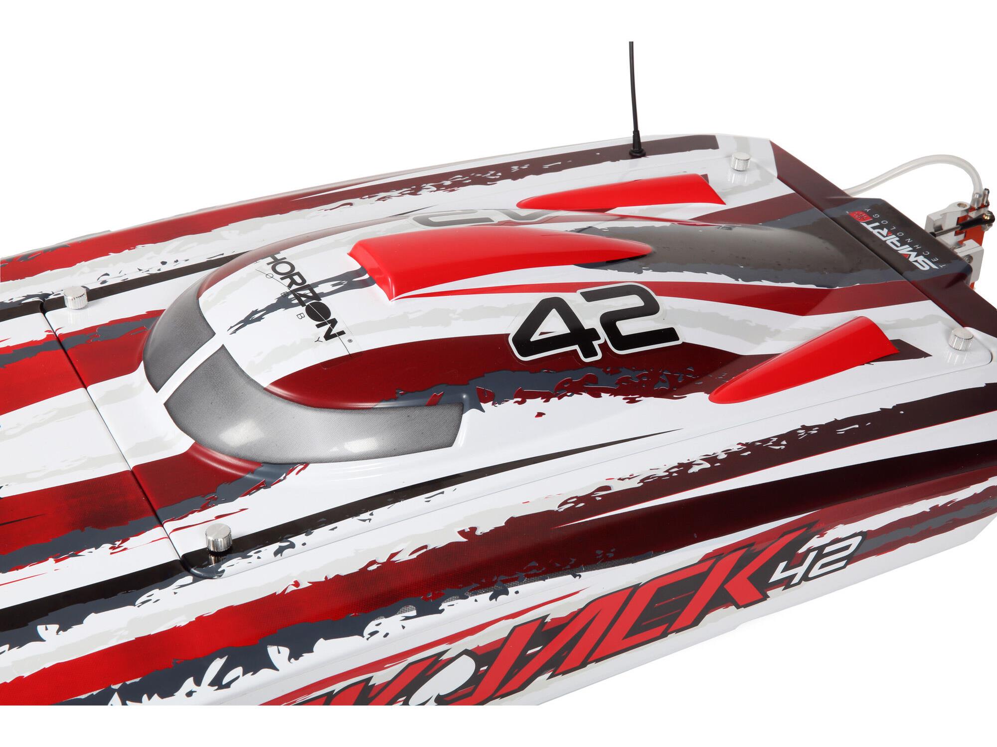 Blackjack 42" 8S Brushless Catamaran RTR: White/Red-12