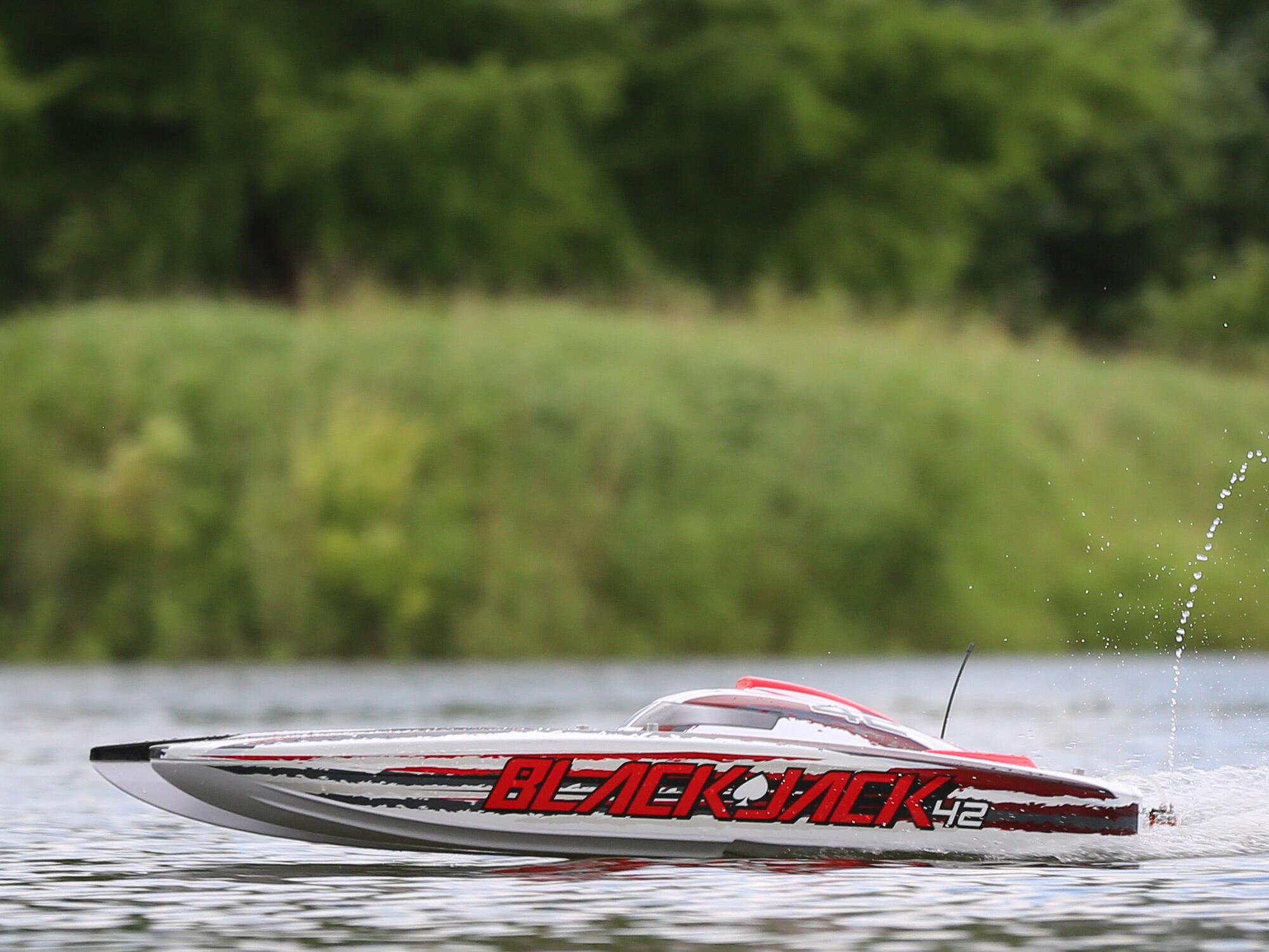 Blackjack 42" 8S Brushless Catamaran RTR: White/Red-19
