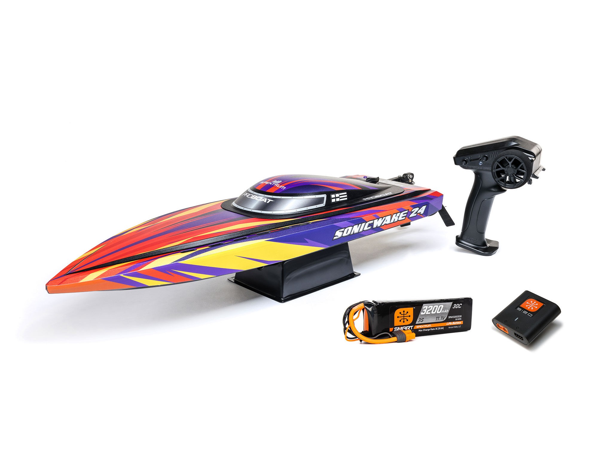 Sonicwake 24" Self-Righting Brushless Deep-V RTR, Red-8