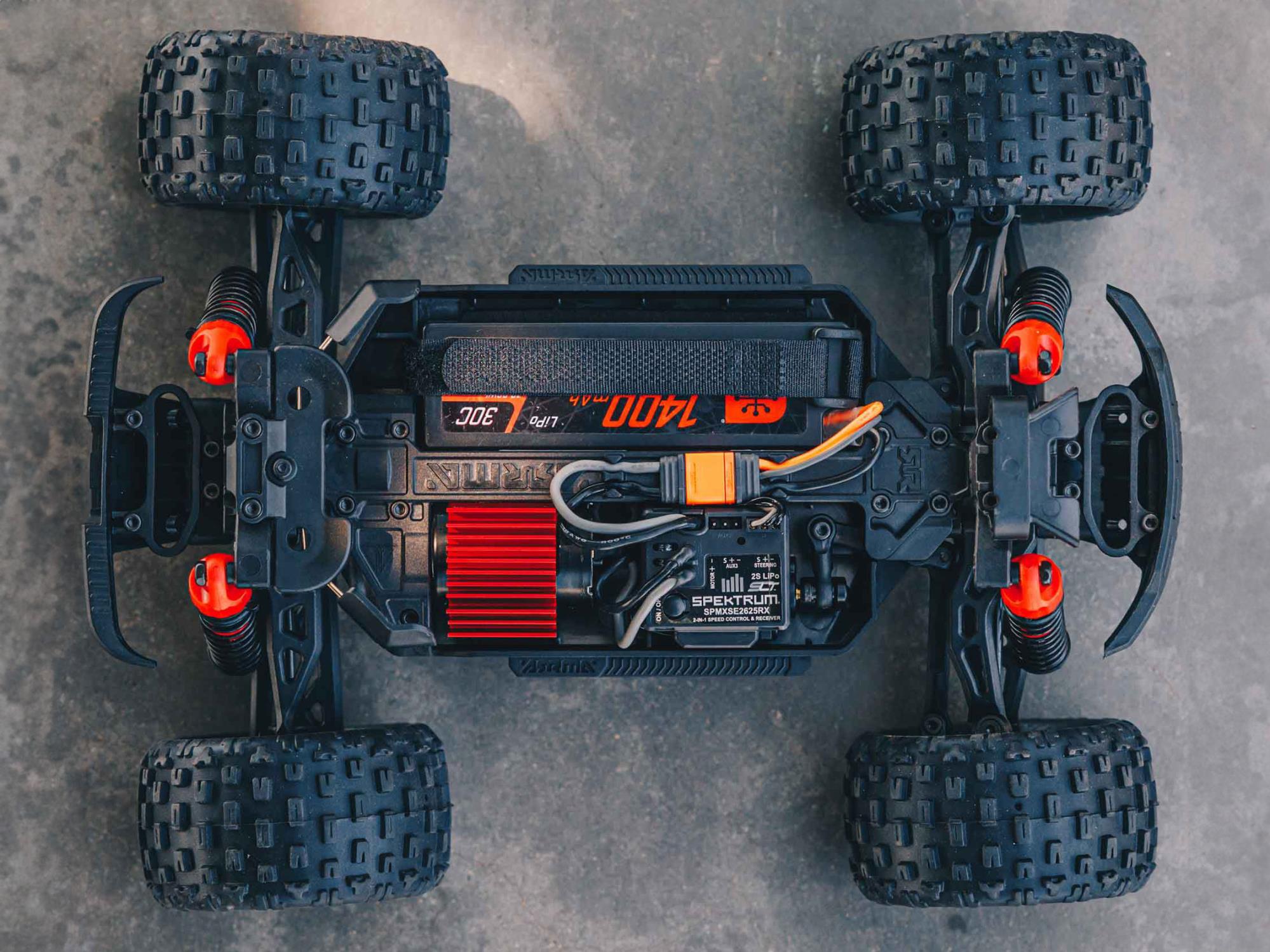 Arrma 1/18 Granite Grom Mega 380 Brushed 4X4 Monster Truck RTR (Red)-12