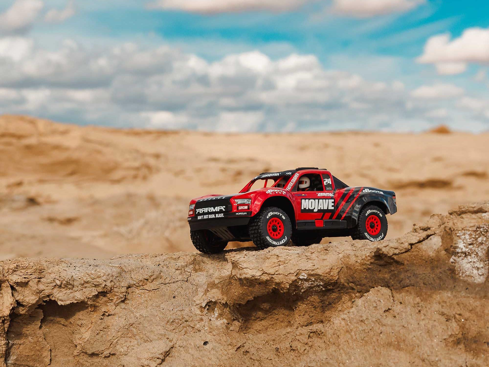 Arrma MOJAVE GROM MEGA 380 Brushed 4X4 Small Scale Desert Truck RTR - Red-19