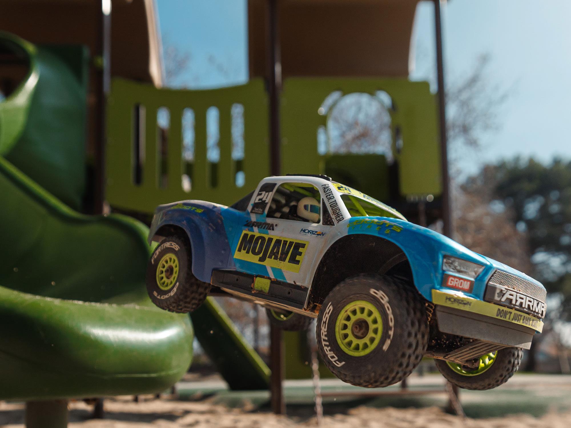 Arrma MOJAVE GROM MEGA 380 Brushed 4X4 Small Scale Desert Truck RTR - Blue-18