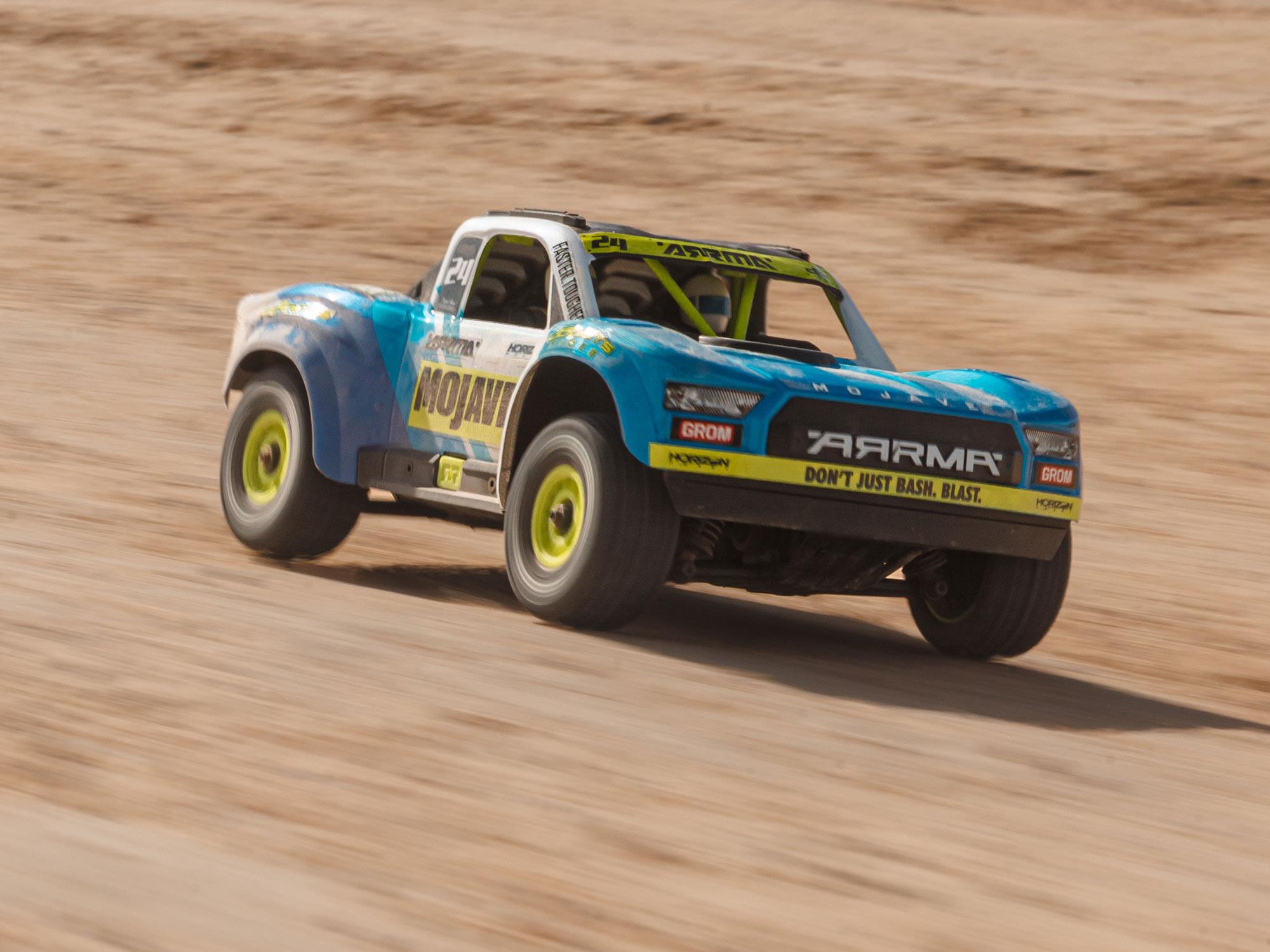 Arrma MOJAVE GROM MEGA 380 Brushed 4X4 Small Scale Desert Truck RTR - Blue-20