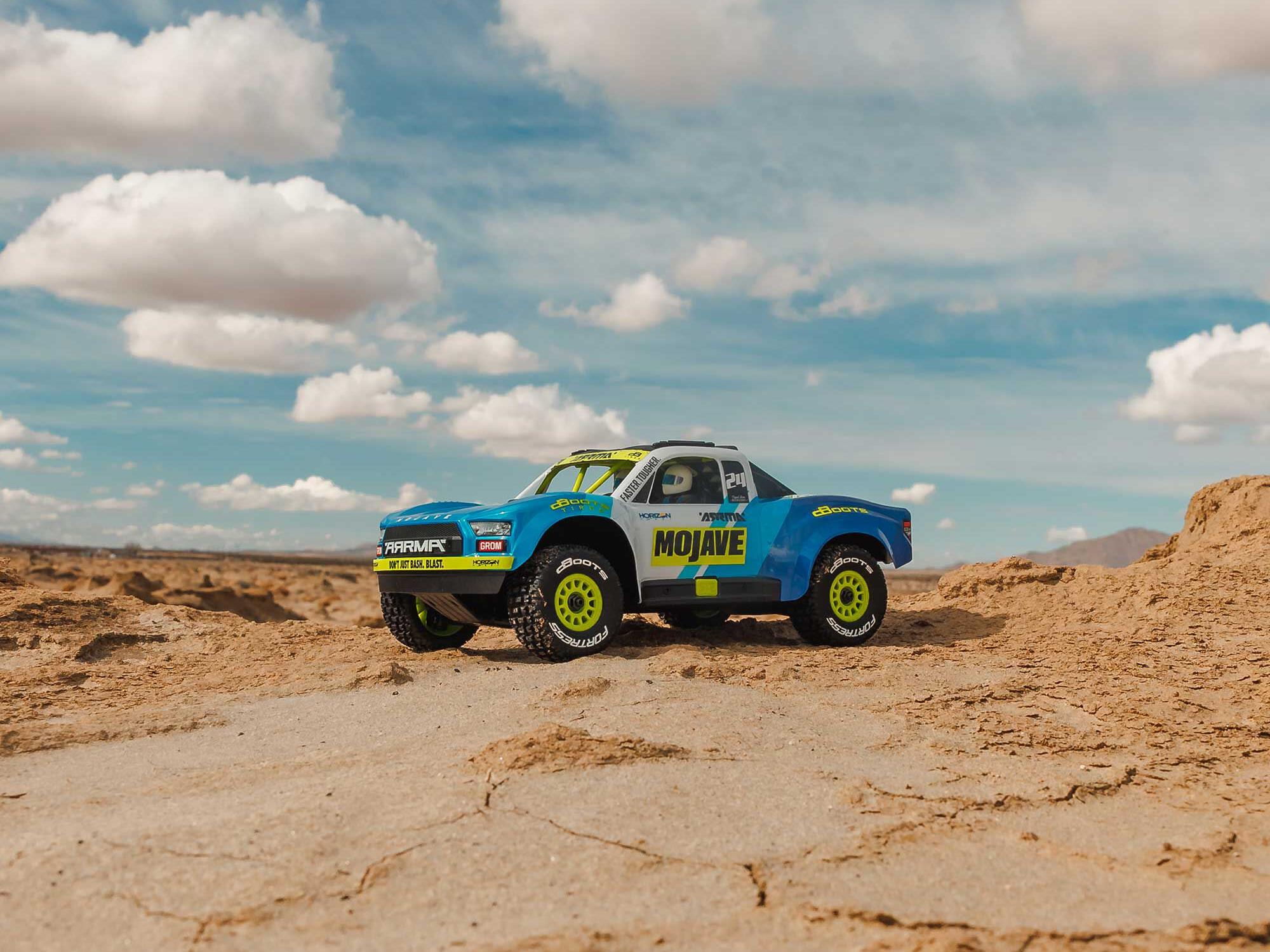 Arrma MOJAVE GROM MEGA 380 Brushed 4X4 Small Scale Desert Truck RTR - Blue-26