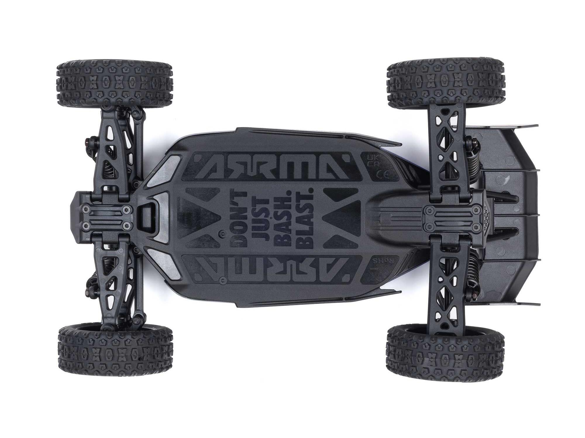 Arrma 1/18 TYPHON GROM MEGA 380 Brushed 4x4 Buggy RTR - Blue/Silver-20