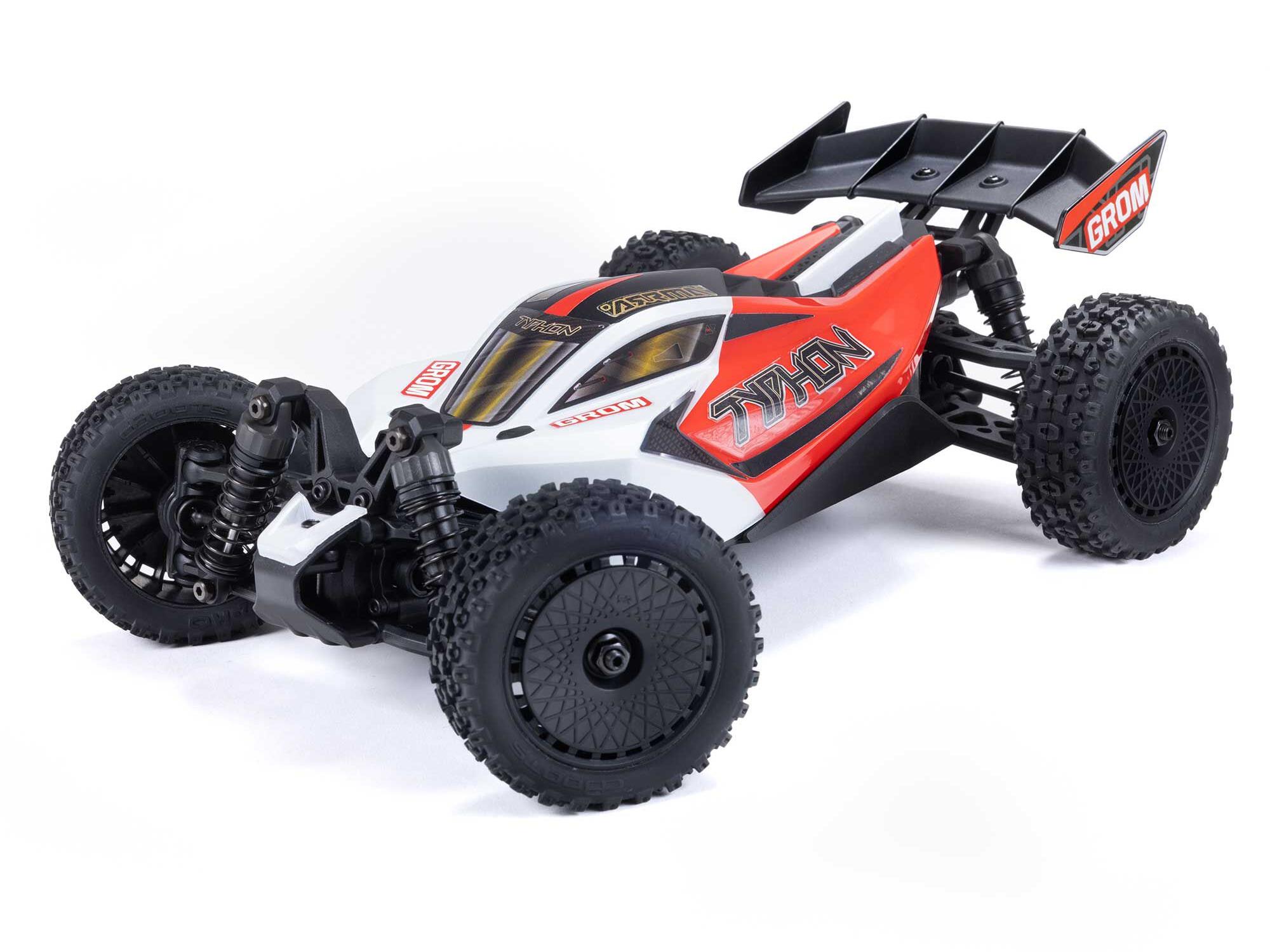 Arrma 1/18 TYPHON GROM MEGA 380 Brushed 4x4 Buggy RTR - Red/White-9