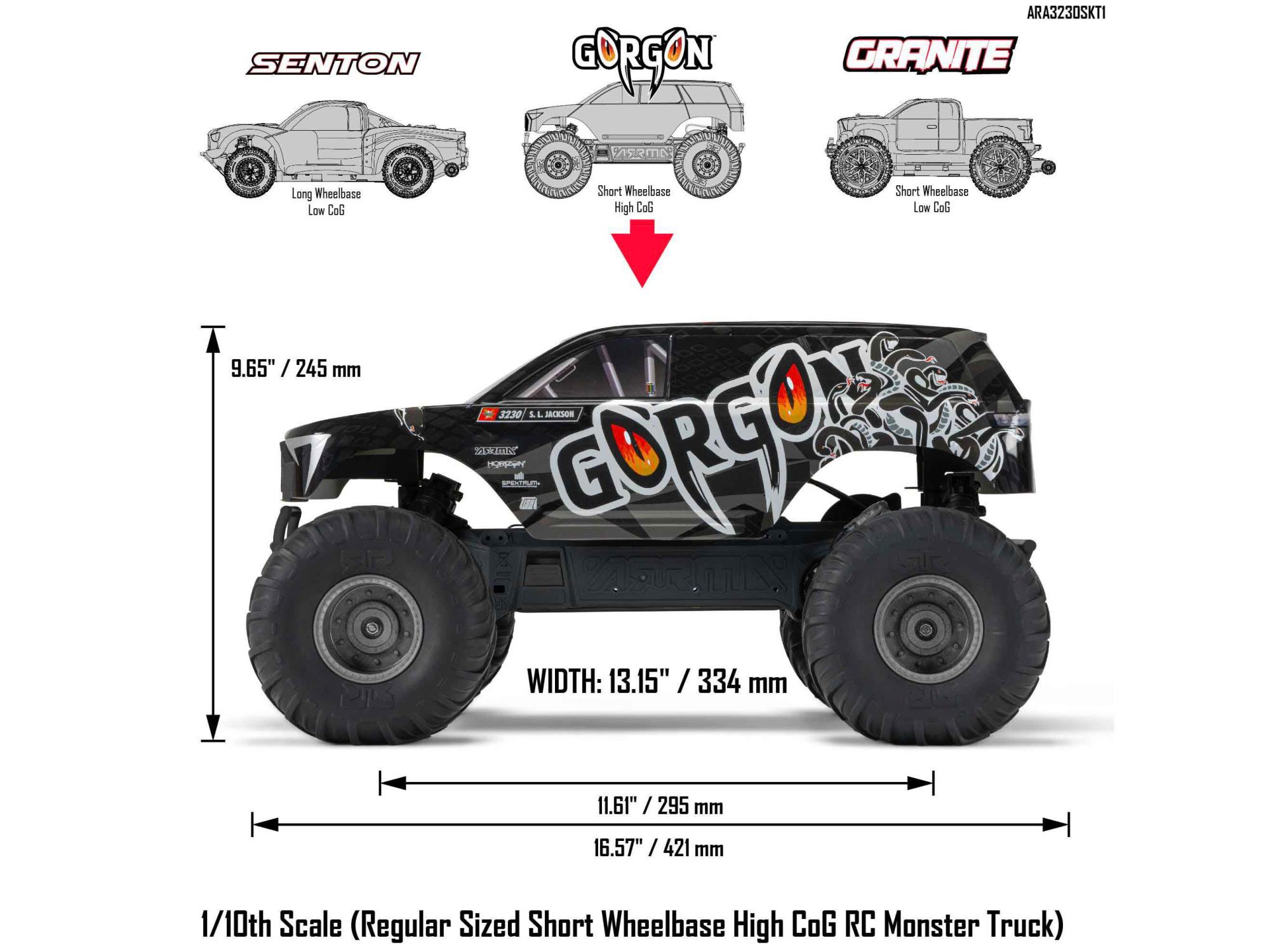 Arrma GORGON MT Ready-To-Assemble Kit with Battery and Charger-32