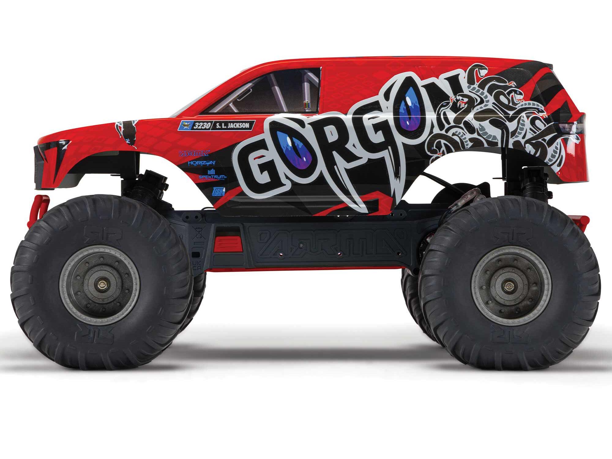 Arrma Gorgon MT RTR w/8.4v Batt/USB Charger Red-11