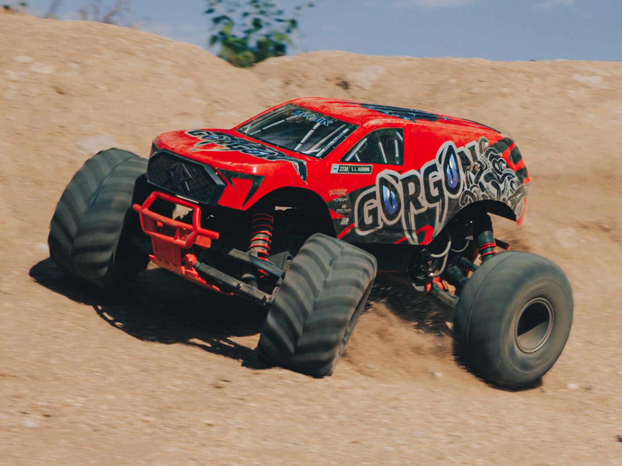 Arrma Gorgon MT RTR w/8.4v Batt/USB Charger Red-27
