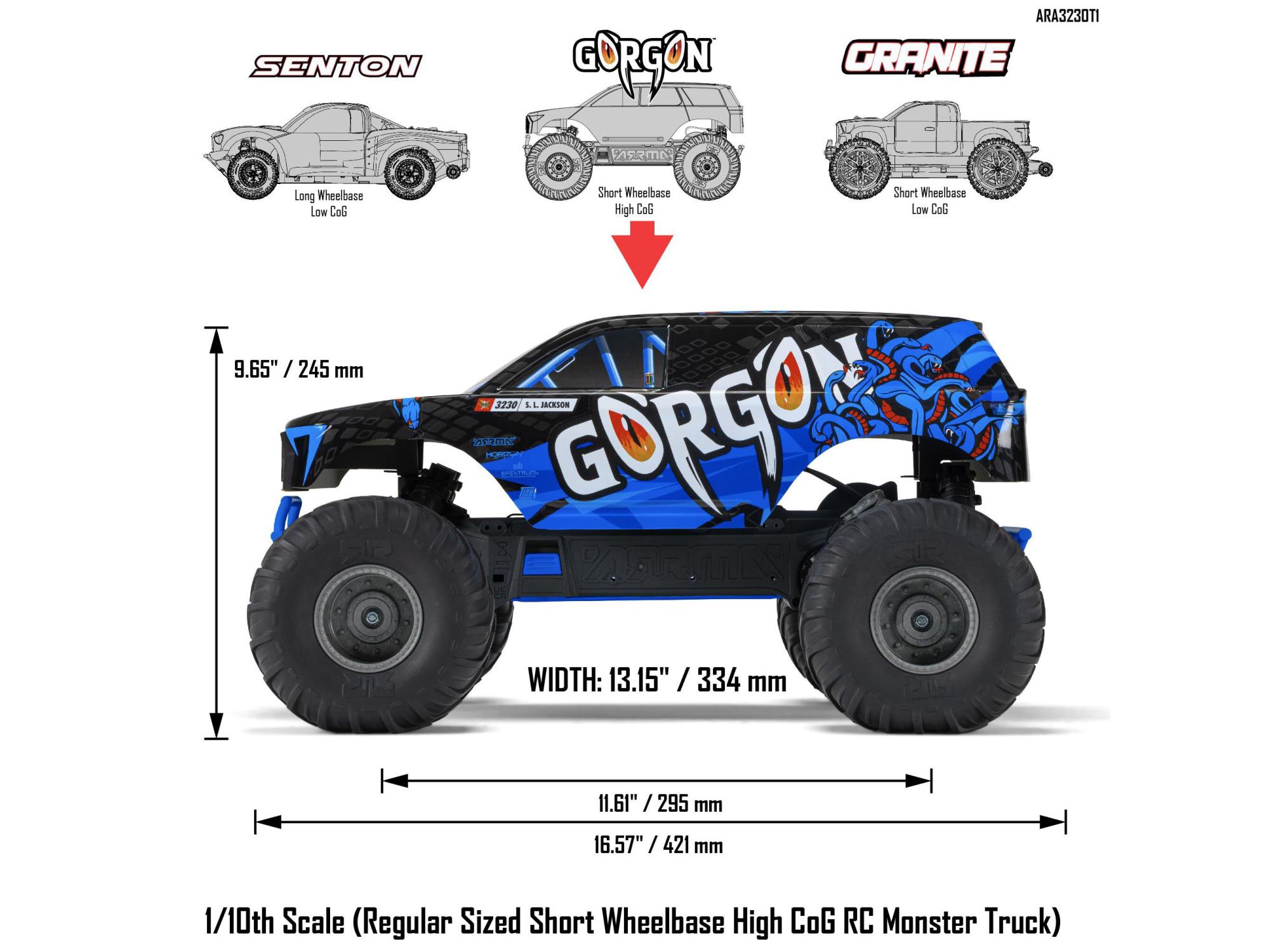 Arrma Gorgon MT RTR (no Battery/Charger) Blue-32