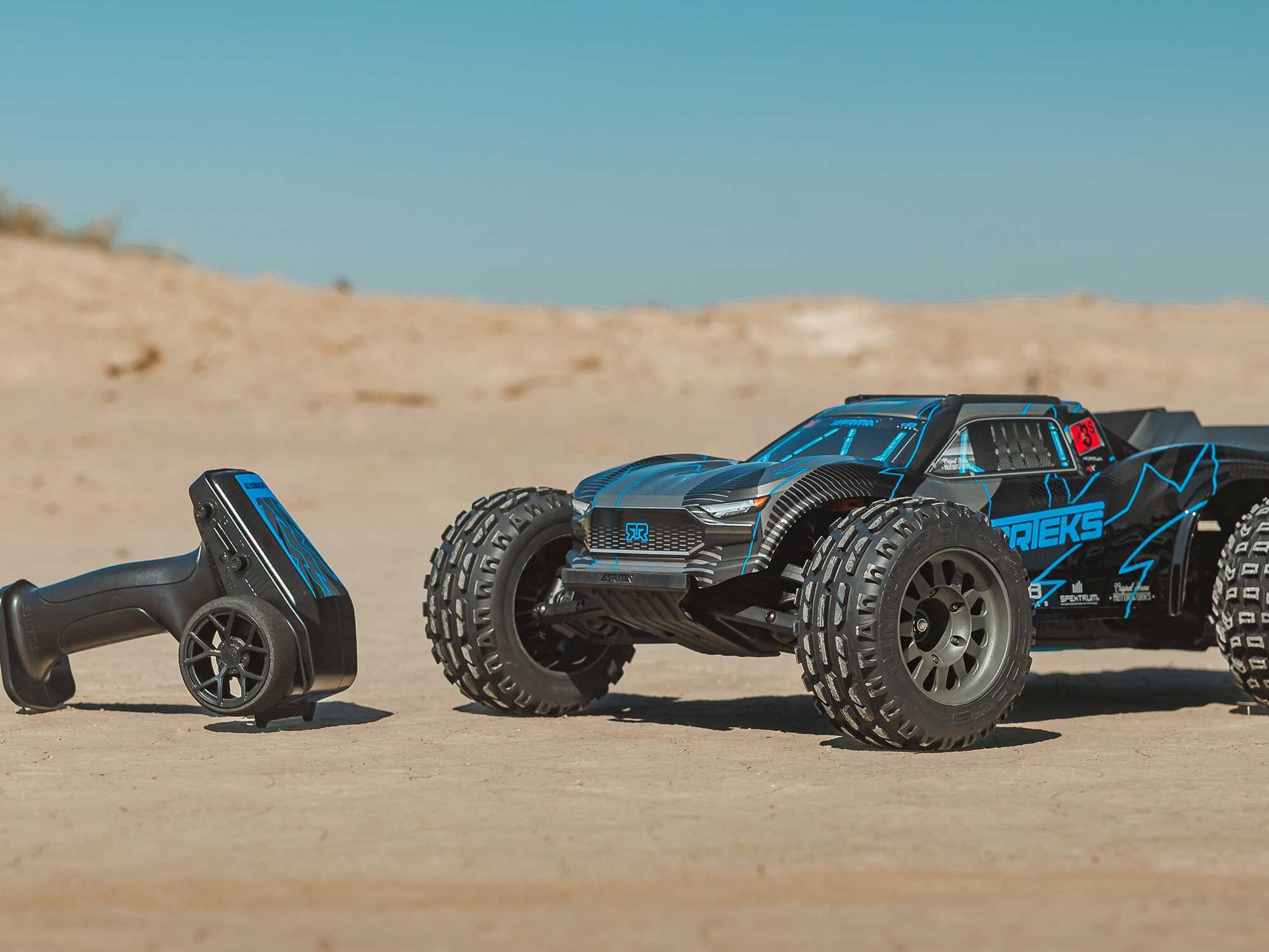 Arrma 1/10 VORTEKS 223S DSC 2WD RTR Brushless Stadium Truck, Blue-27
