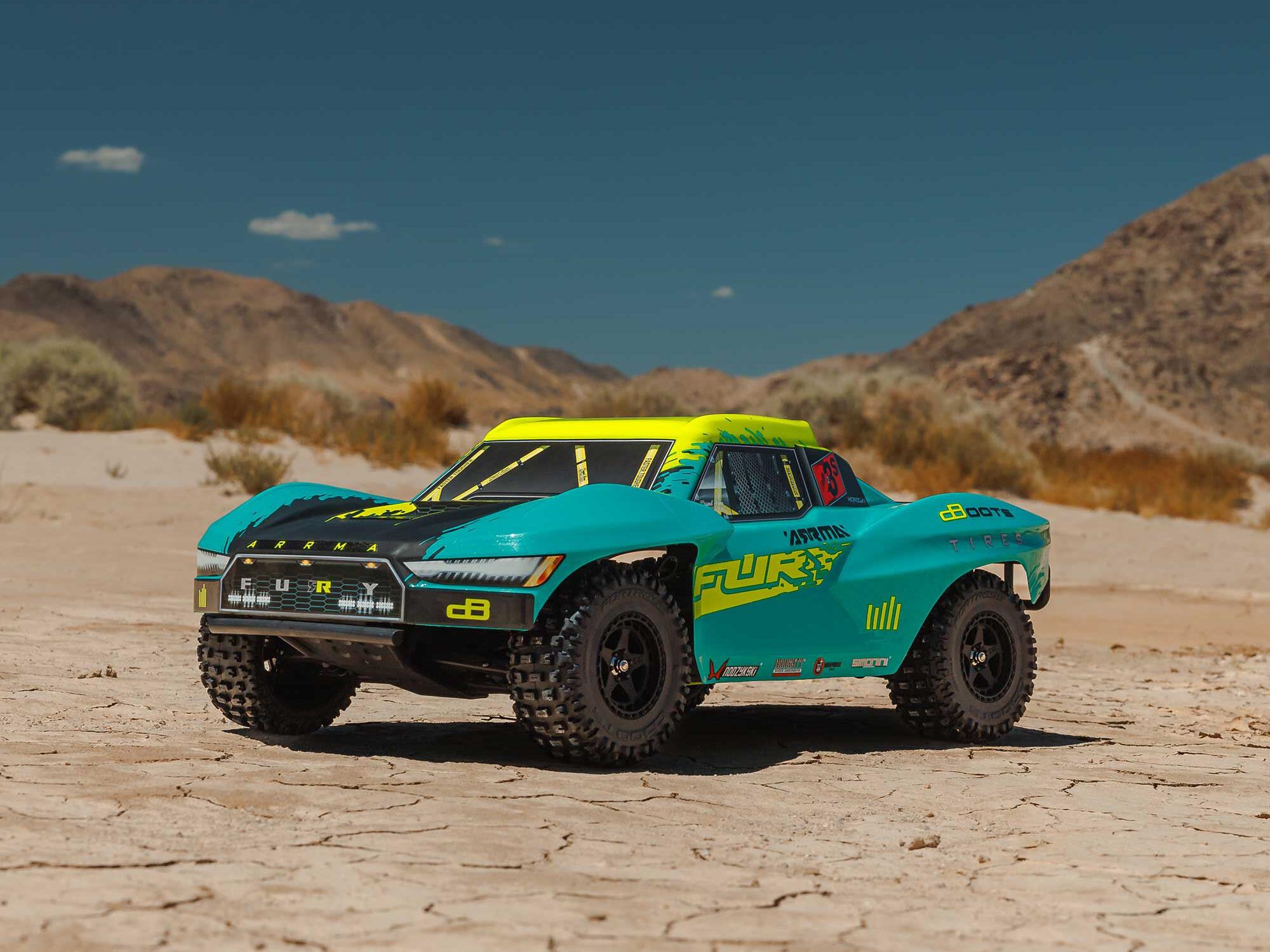 Arrma Fury 223S BLX Brushless 2WD Short Course Truck RTR with DSC 1/10 - Green-23