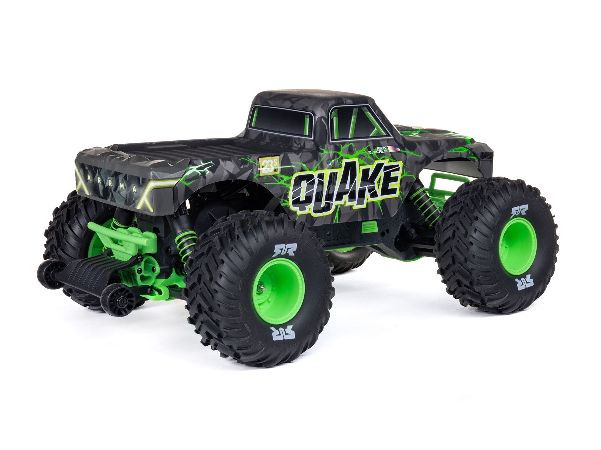 1/10 QUAKE 223S DSC 2WD RTR Brushless Monster Truck, Green-2