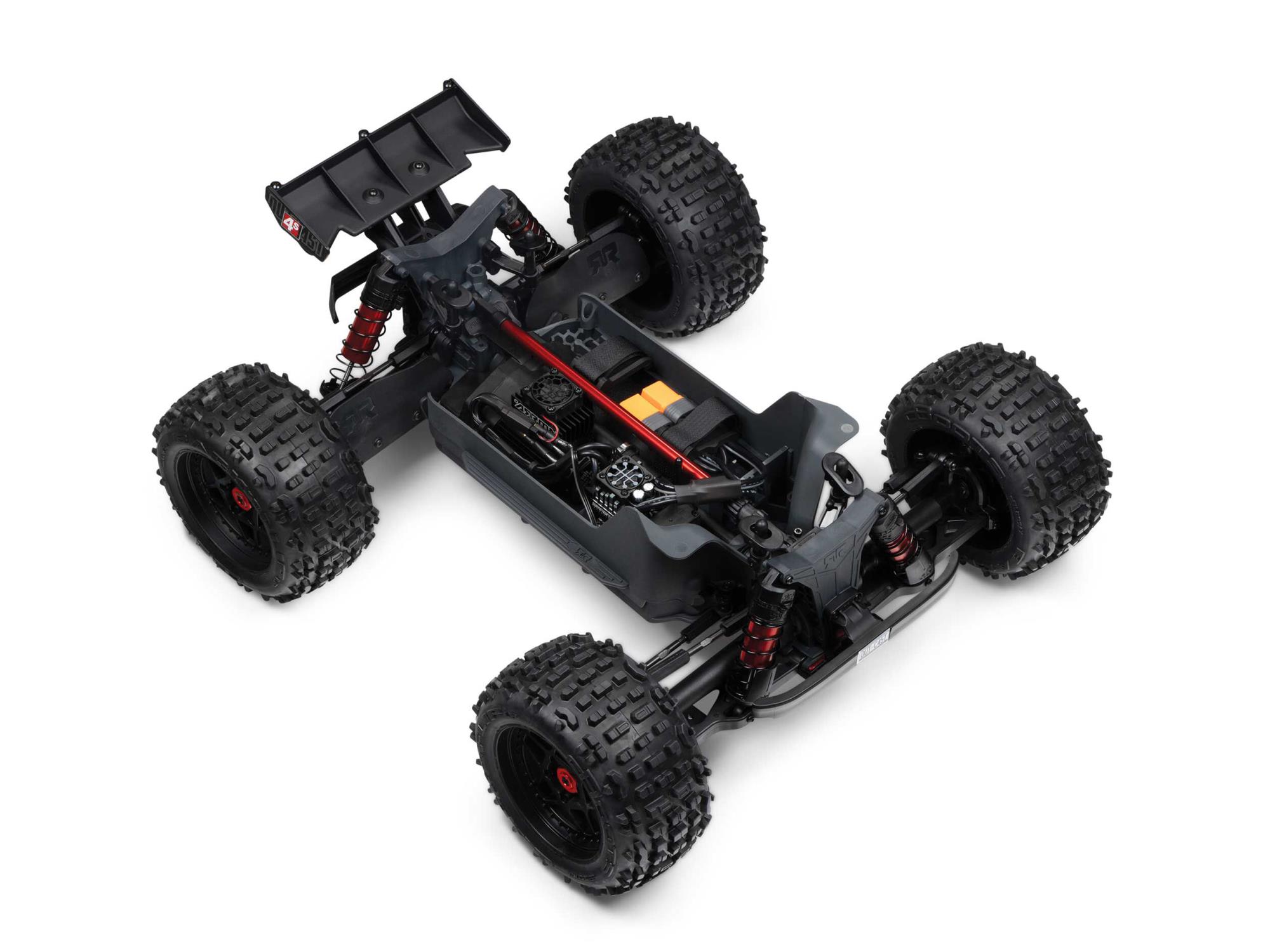 Arrma 1/10 Outcast 4S 4X4 BLX Stunt MT (with Centre Diff) Red-10