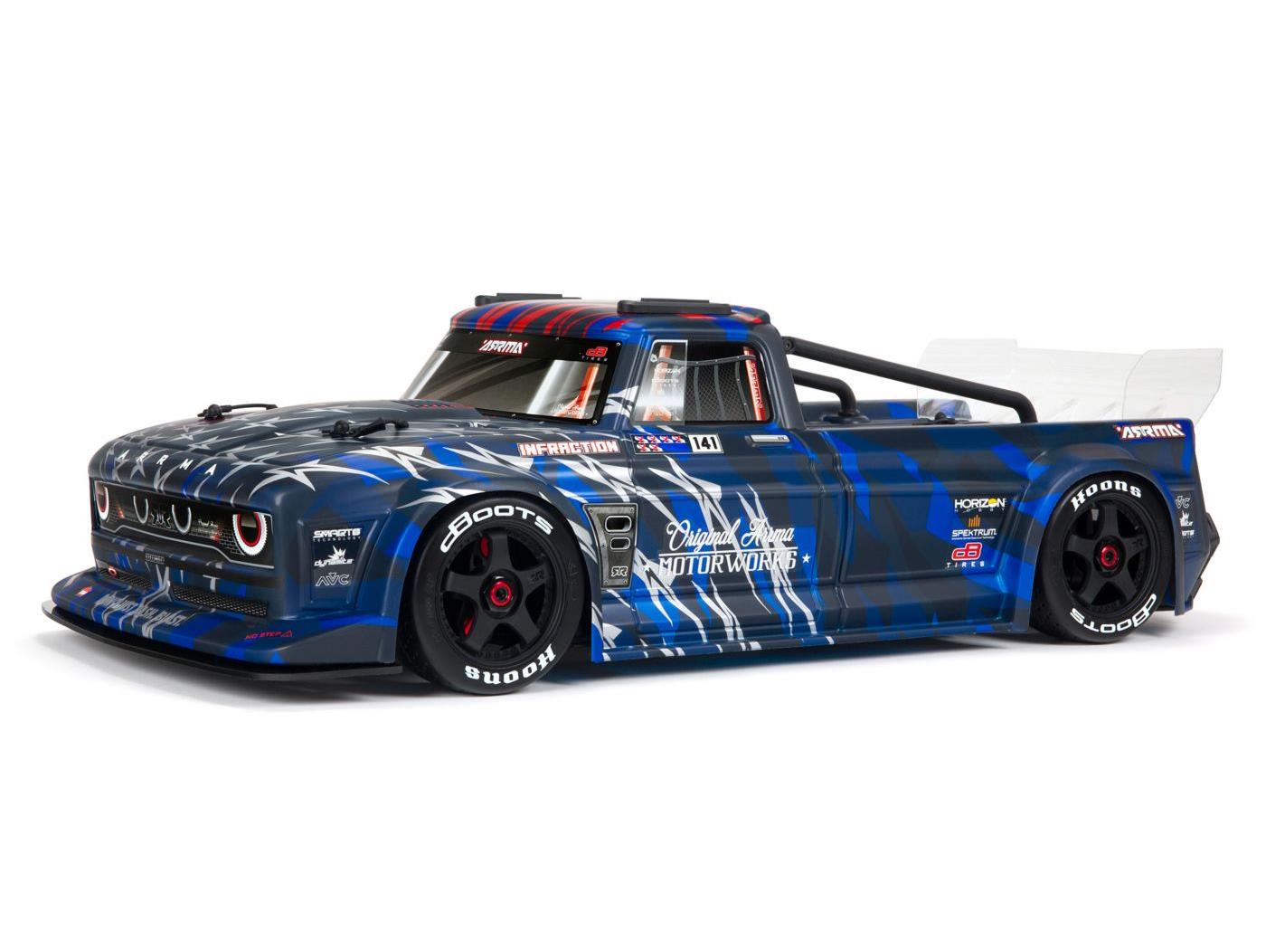 Arrma 1/7 Infraction 6S 4X4 BLX Resto-Mod Truck RTR Blue-5
