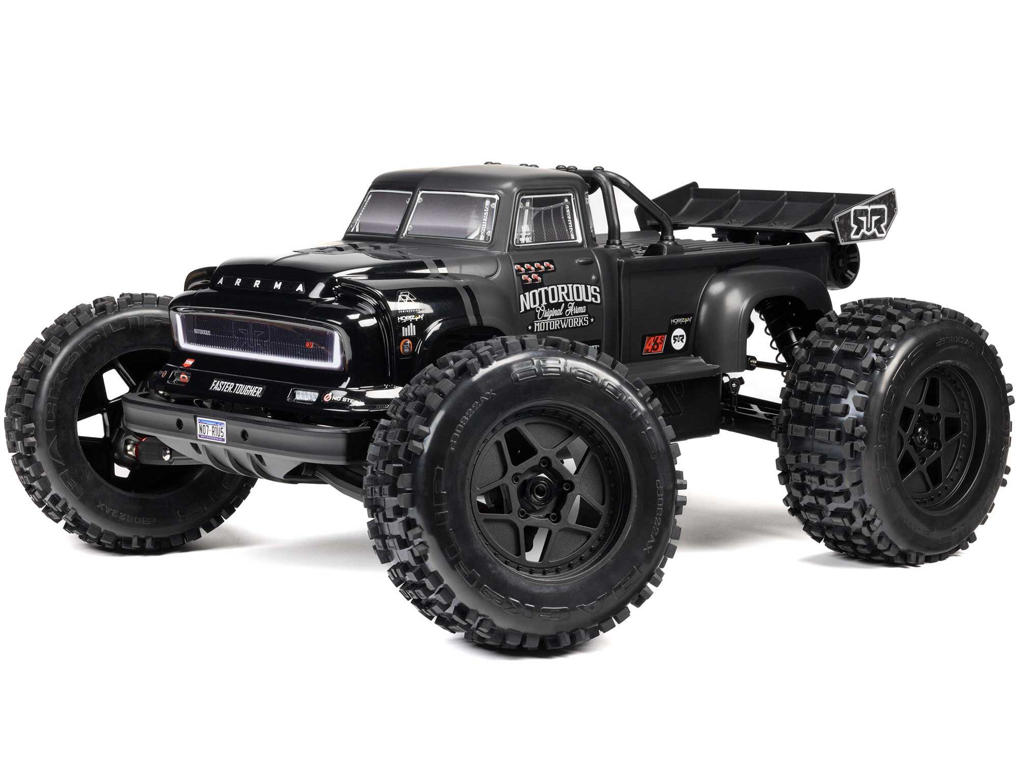 Arrma 1/8 Notorious 6S V6 4X4 BLX Stunt Truck RTR - Black-8