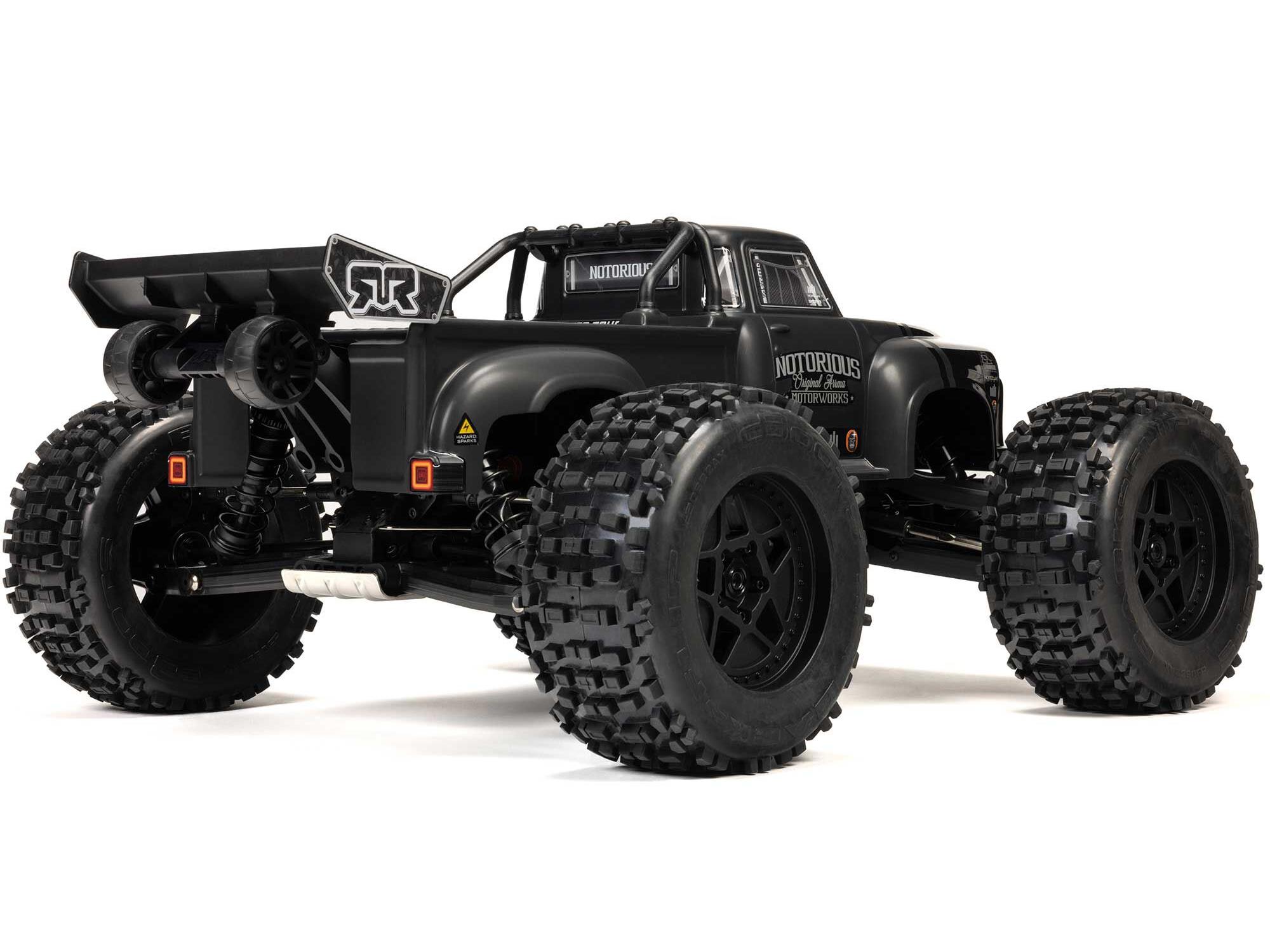 Arrma 1/8 Notorious 6S V6 4X4 BLX Stunt Truck RTR - Black-9