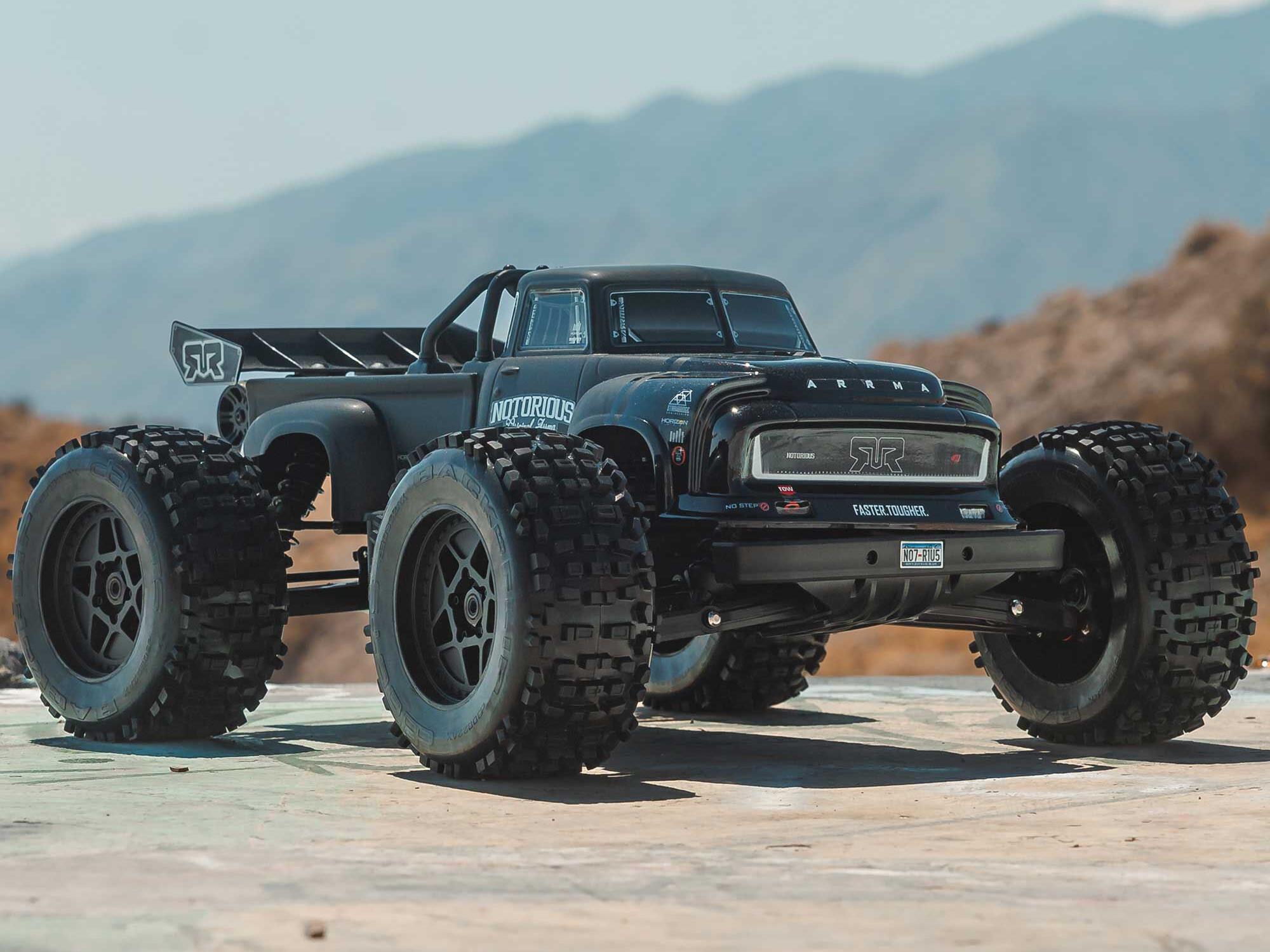 Arrma 1/8 Notorious 6S V6 4X4 BLX Stunt Truck RTR - Black-24
