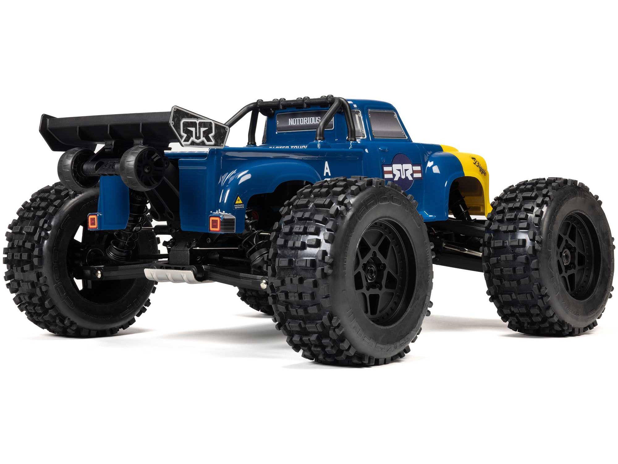 Arrma 1/8 Notorious 6S V6 4X4 BLX Stunt Truck RTR - Blue-12